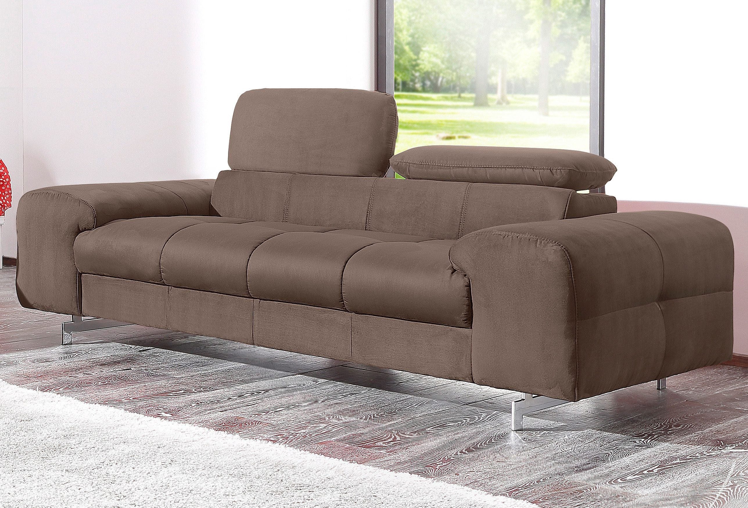 COTTA Polstergarnitur Chef, (Set), Set bestehend aus: 2-Sitzer mit Kopfteilverstellung & Hocker