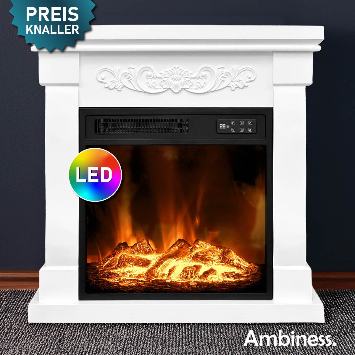 AMBINESS Elektrokamin 2 Heizstufen, 900W - günstig online kaufen