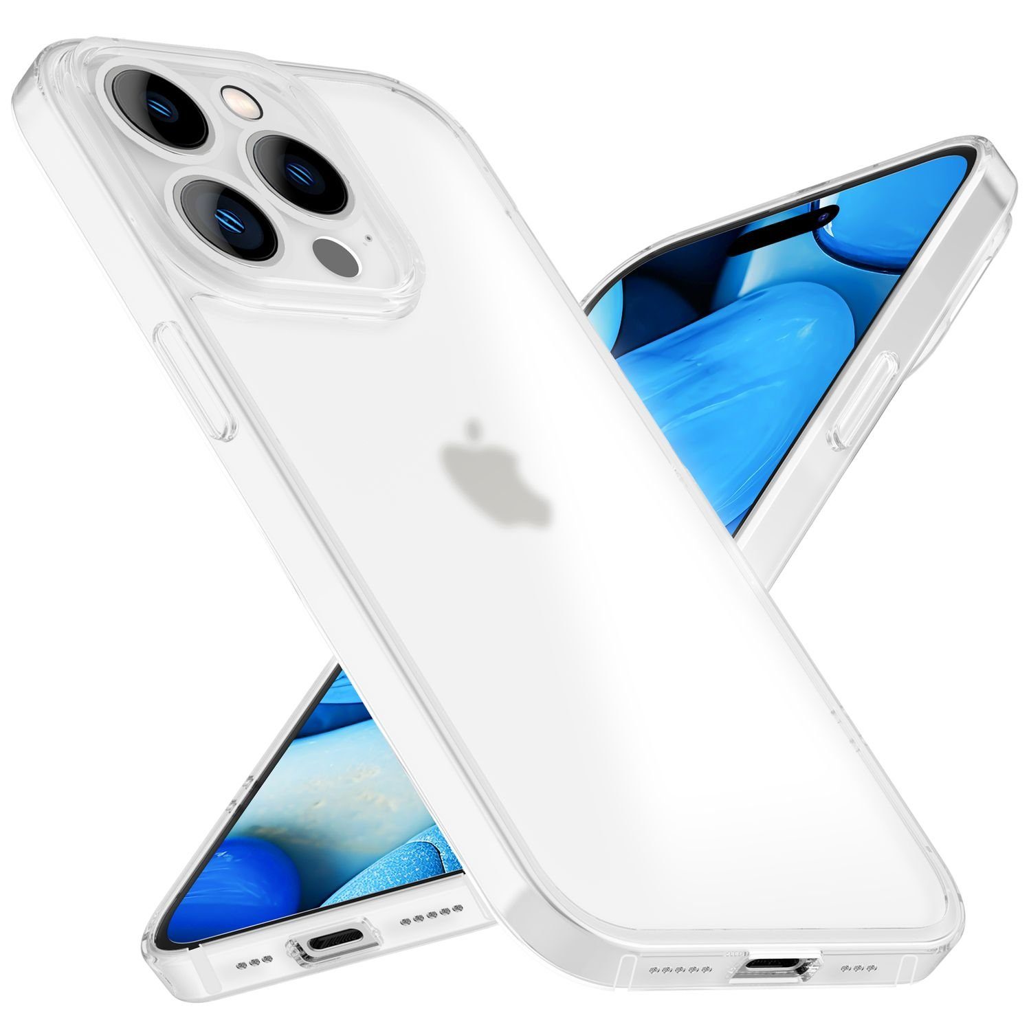 Nalia Smartphone-Hülle Apple iPhone 15 Pro 15,5 cm (6,1 Zoll), Halb-Transparent Hülle / Matt / Dünn / Hard Case / Anti-Fingerabdruck