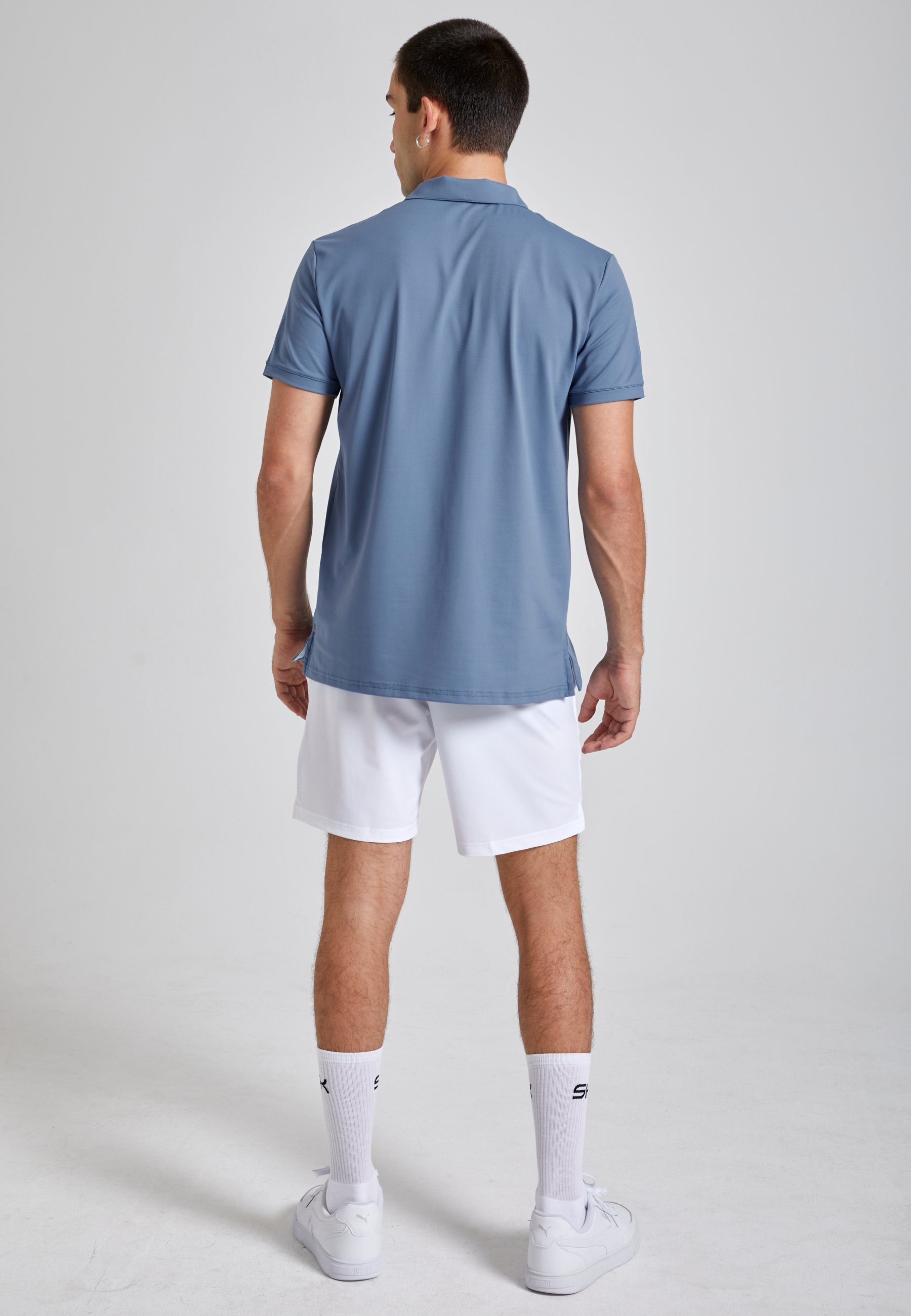 Jungen grau Shirt SPORTKIND Polo Herren & Kurzarm blau Funktionsshirt Golf