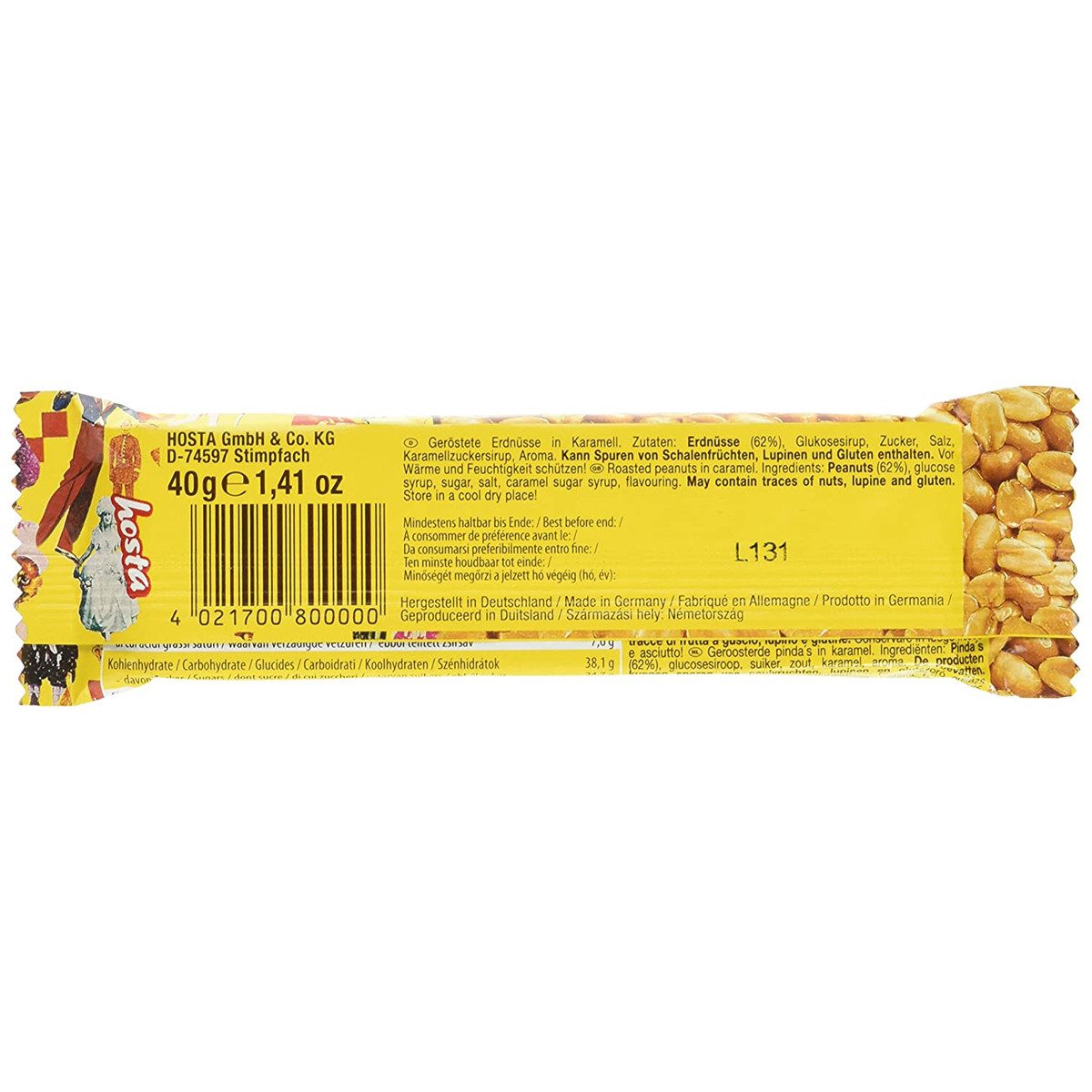 Mr. Tom Knabberei, Mr Tom Erdnussriegel aus gerösteten Erdnüssen und Karamell 40g