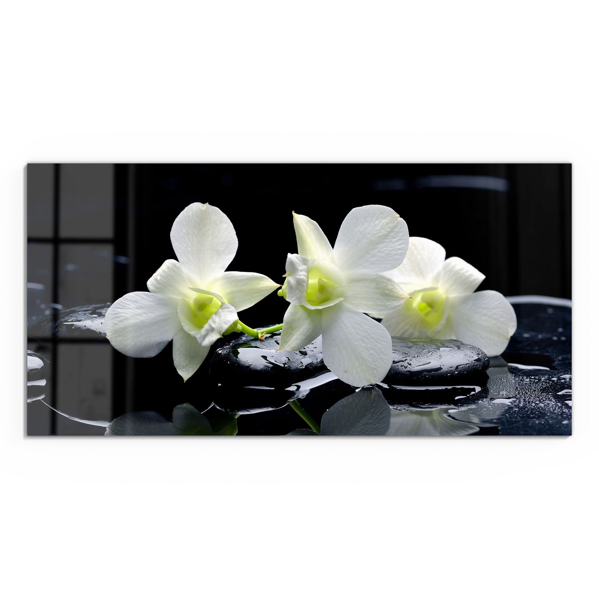 DEQORI Glasbild 'Orchidee mit Zen-Steinen', 'Orchidee günstig online kaufen