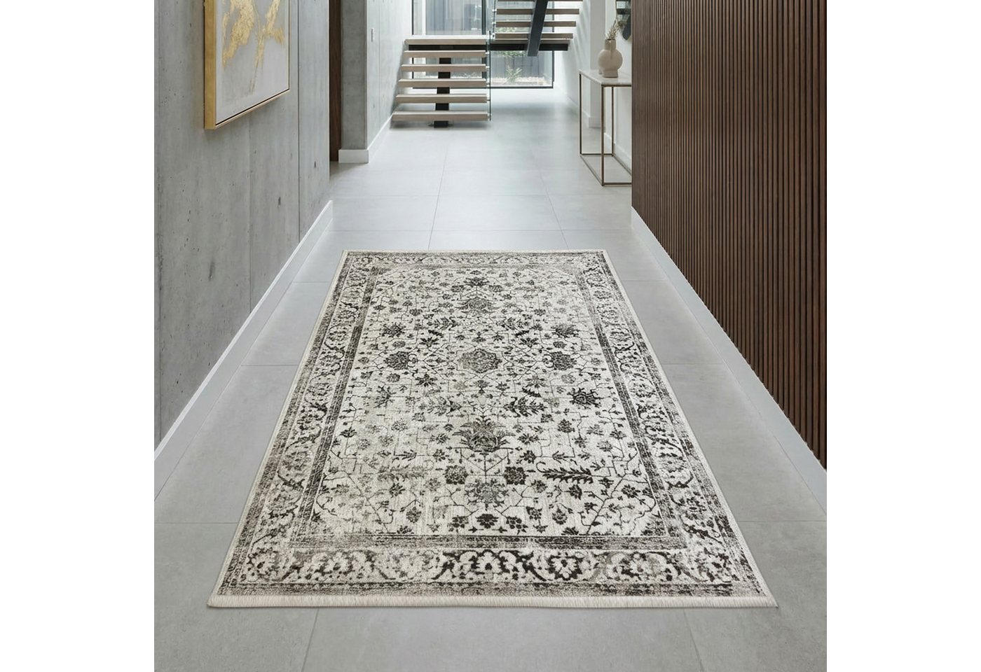 TeppichHome24 Designteppich Dekorative Motivstruktur, rechteckig, Höhe: 8 mm, pflegeleicht, strapazierfähig, für Fußbodenheizung geeignet
