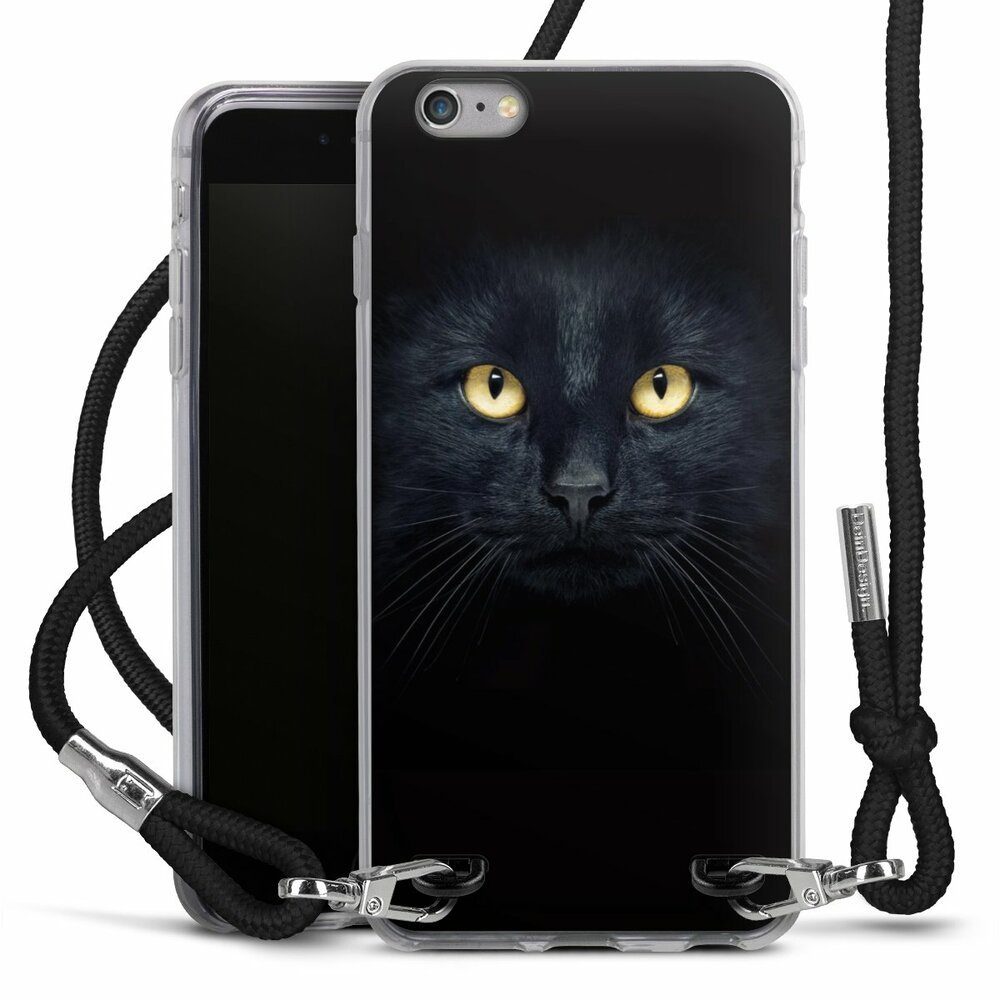 DeinDesign Handyhülle Katze Auge schwarz Tom Cat, Apple iPhone 6s Plus  Handykette Hülle mit Band Case zum Umhängen