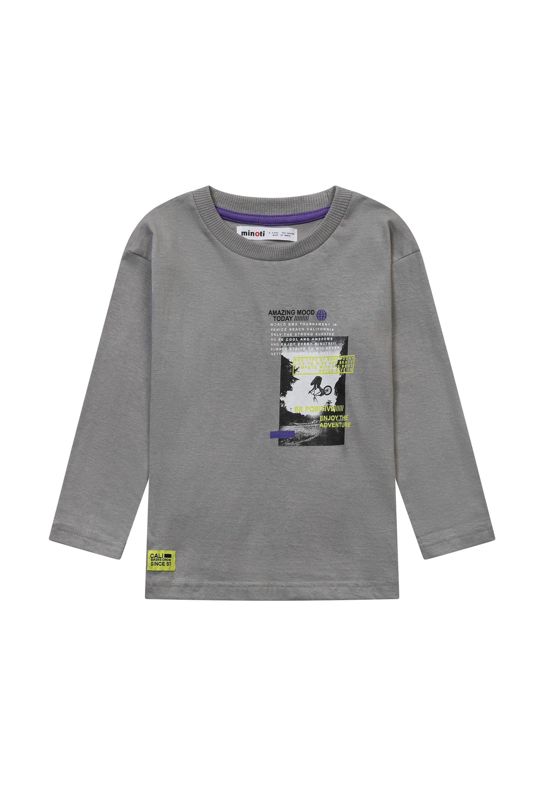 Langarmshirt MINOTI bedruckte Langarm-T-Shirts (3y-14y) 3er-Pack Lila