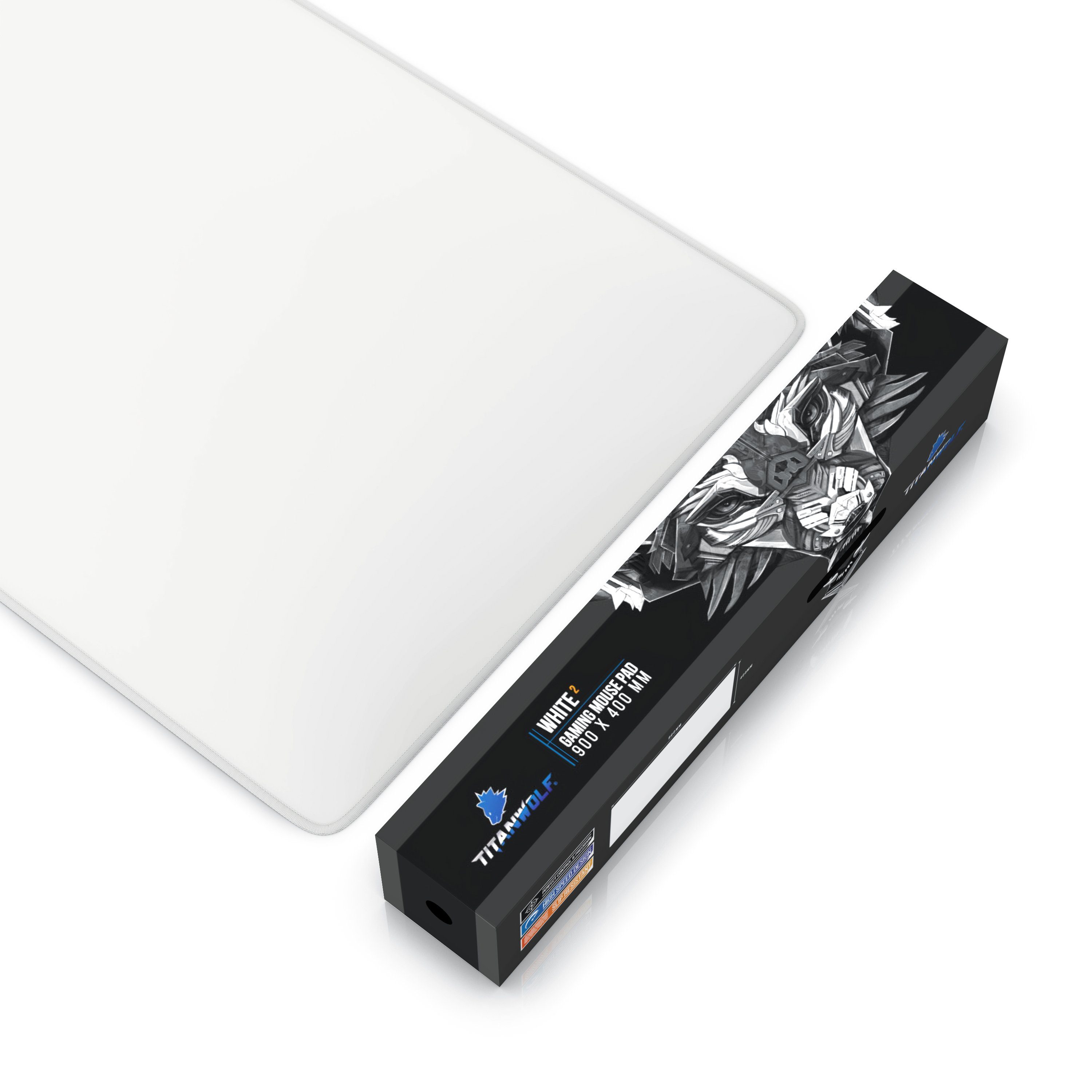 Titanwolf Gaming Mauspad XXL Speed Mousepad 900 x 400 x 3 mm, große Tischunterlage (1-St), rutschfest, abwaschbar, Geschwindigkeit & Präzision, weiß, Gaming – Bild 5 von 5