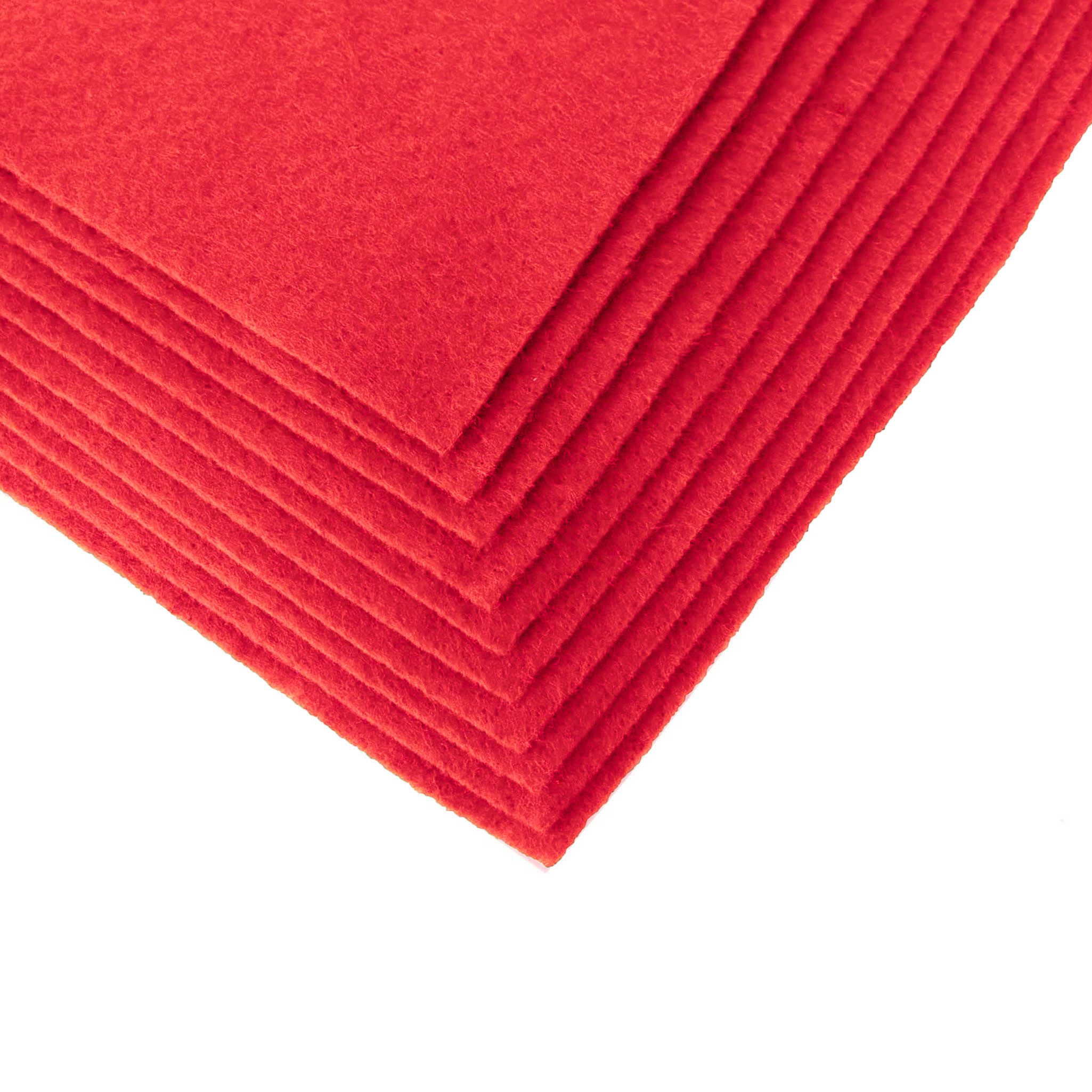maDDma Bastelfilz Bastelfilz Bögen 10er-Pack Filz A4 Stärke 1,5-2mm Filzplatte, feuerrot