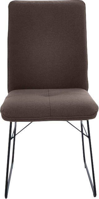 in im dunkelbraun Steppung & (1 Wohnen St), Griff Sitz Rücken, am Komfort Kufenstuhl schwarz, Drahtgestell K+W Metall