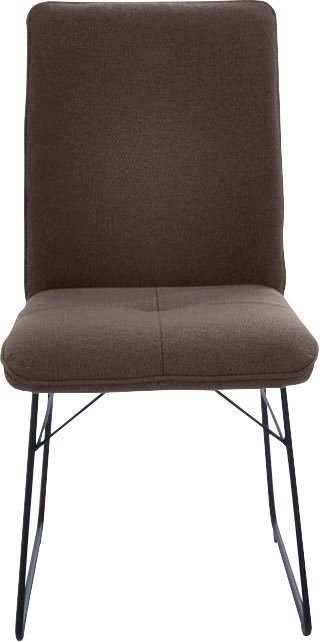 K+W Komfort & Wohnen Kufenstuhl (1 St), Drahtgestell in Metall schwarz, Griff am Rücken, Steppung im Sitz