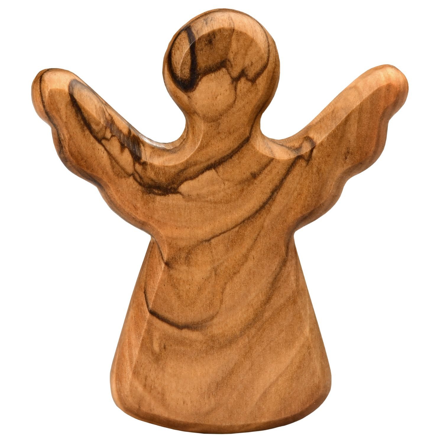 Kassis Engelfigur Schutzengel als Handschmeichler aus Olivenholz, handgemacht, umweltfreundlich, Naturprodukt, aus Bethlehem, Glücksbringer