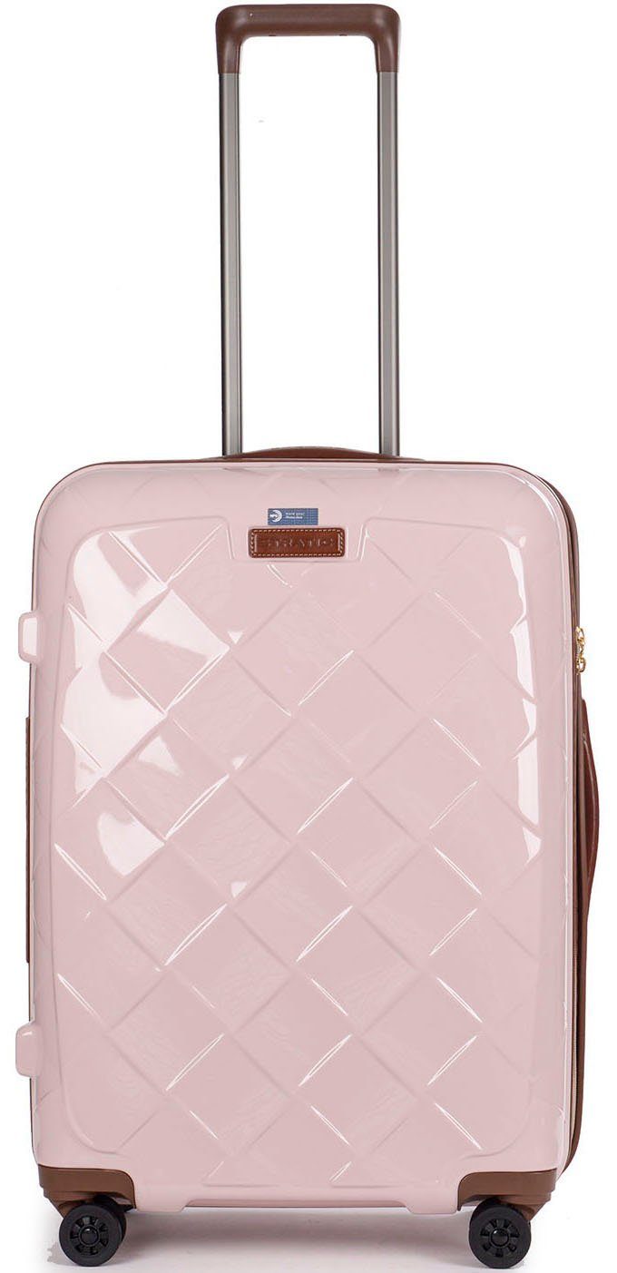 Stratic Hartschalen-Trolley Leather&More M, rose, mit Rollen, NFC-Chip 4