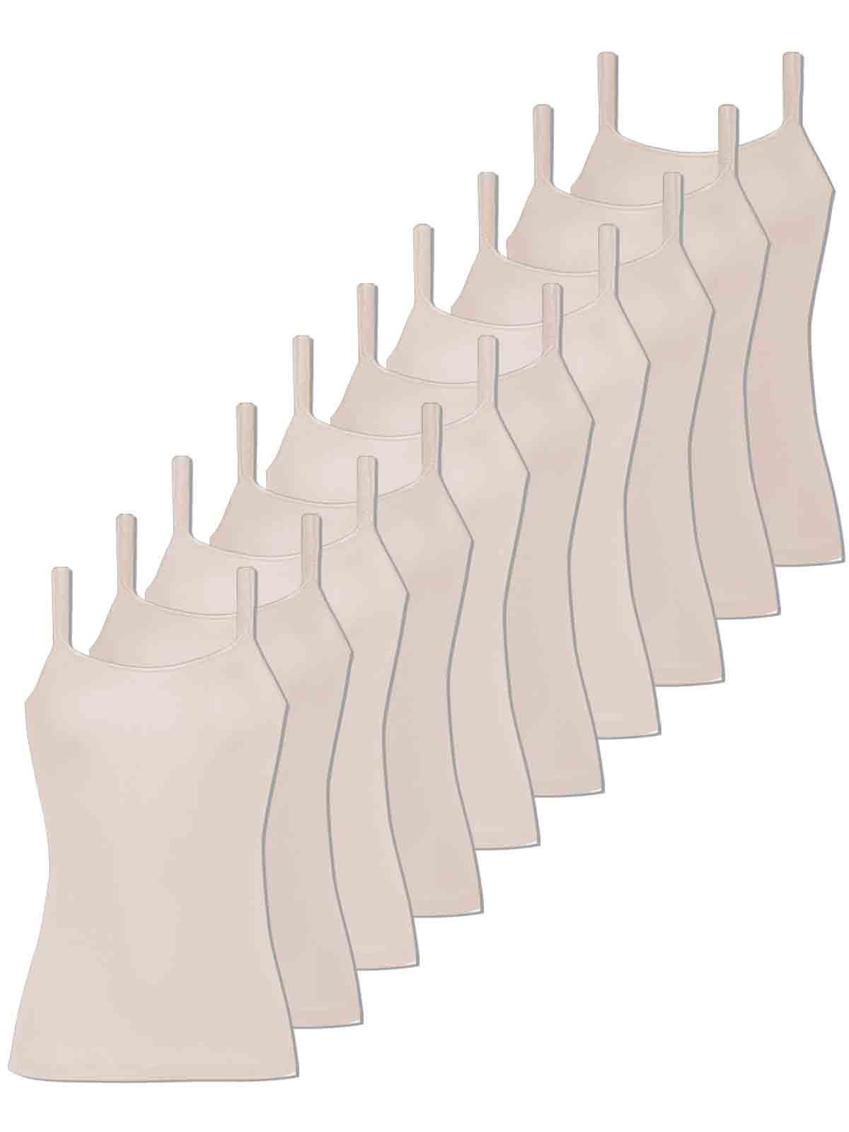 Damen 10er 10-St) COMAZO - Pack Achselhemd (Packung, Träger-Unterhemd haut
