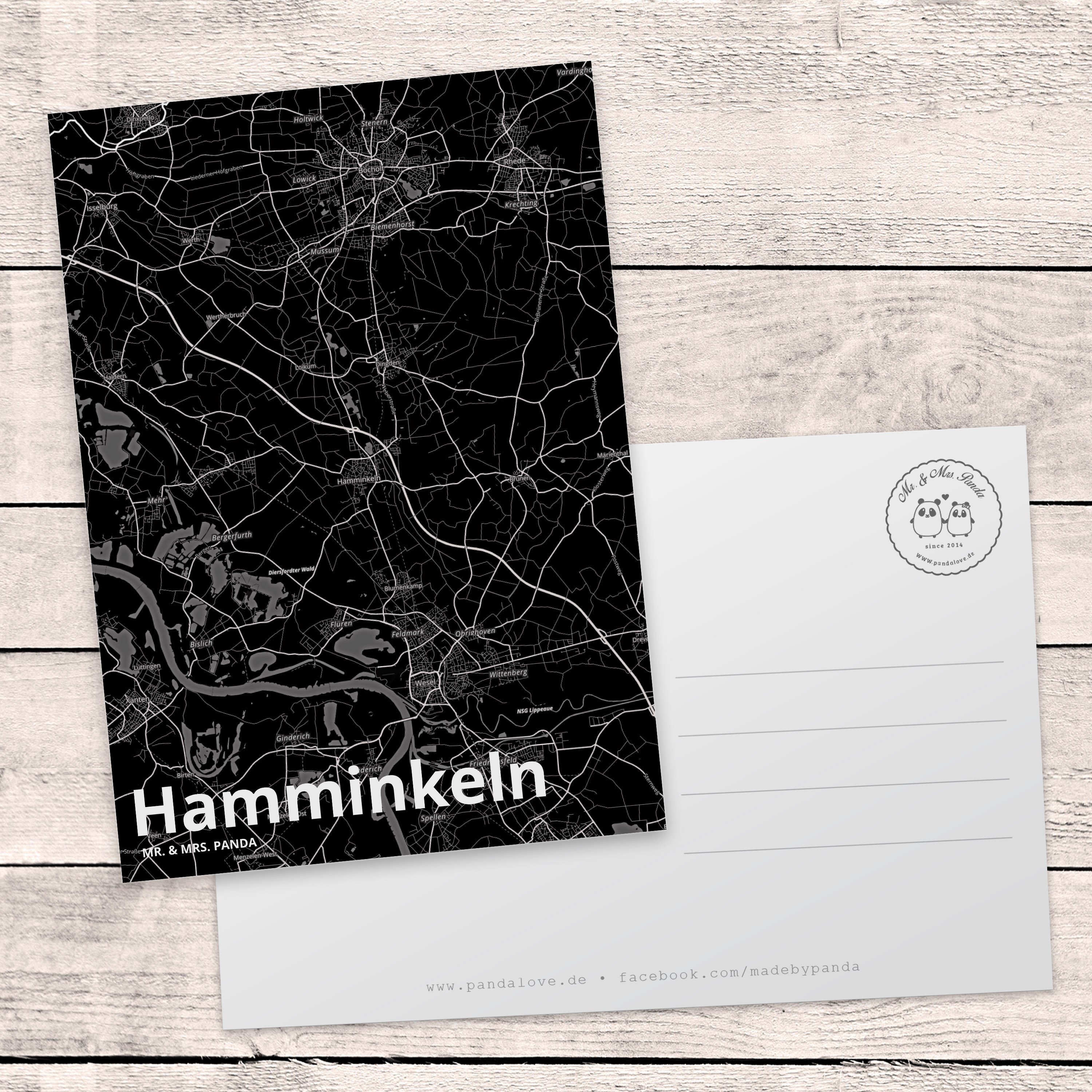 Städte, Mrs. Hamminkeln - Mr. Dorf, Geschenk, Postkarte S Panda Ort, Ansichtskarte, & Einladung,