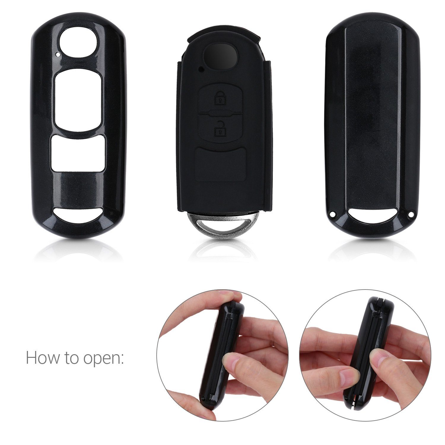 Schlüsseltasche kwmobile für Hülle Autoschlüssel Schlüsselhülle Schutzhülle Mazda, Mazda Hardcover für