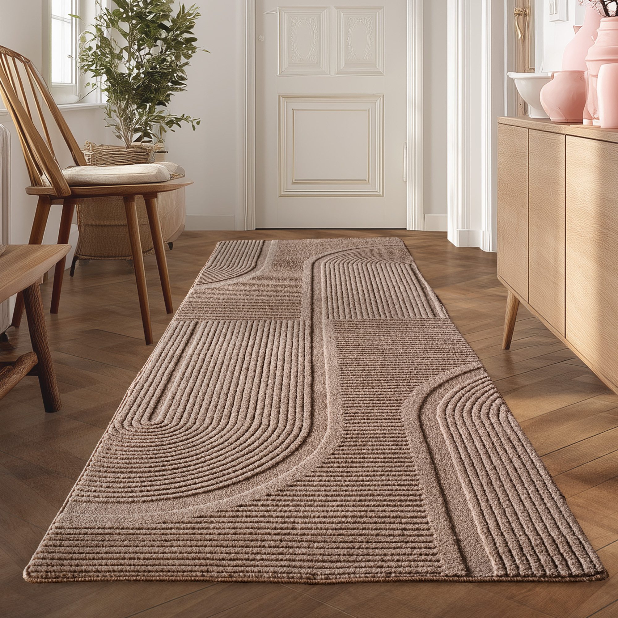 Teppium Teppich Boho Design, Rechteckig, Höhe: 20 mm, Kurzflor Boho Teppich Weich Anti-Rutsch Rückseite Waschbar