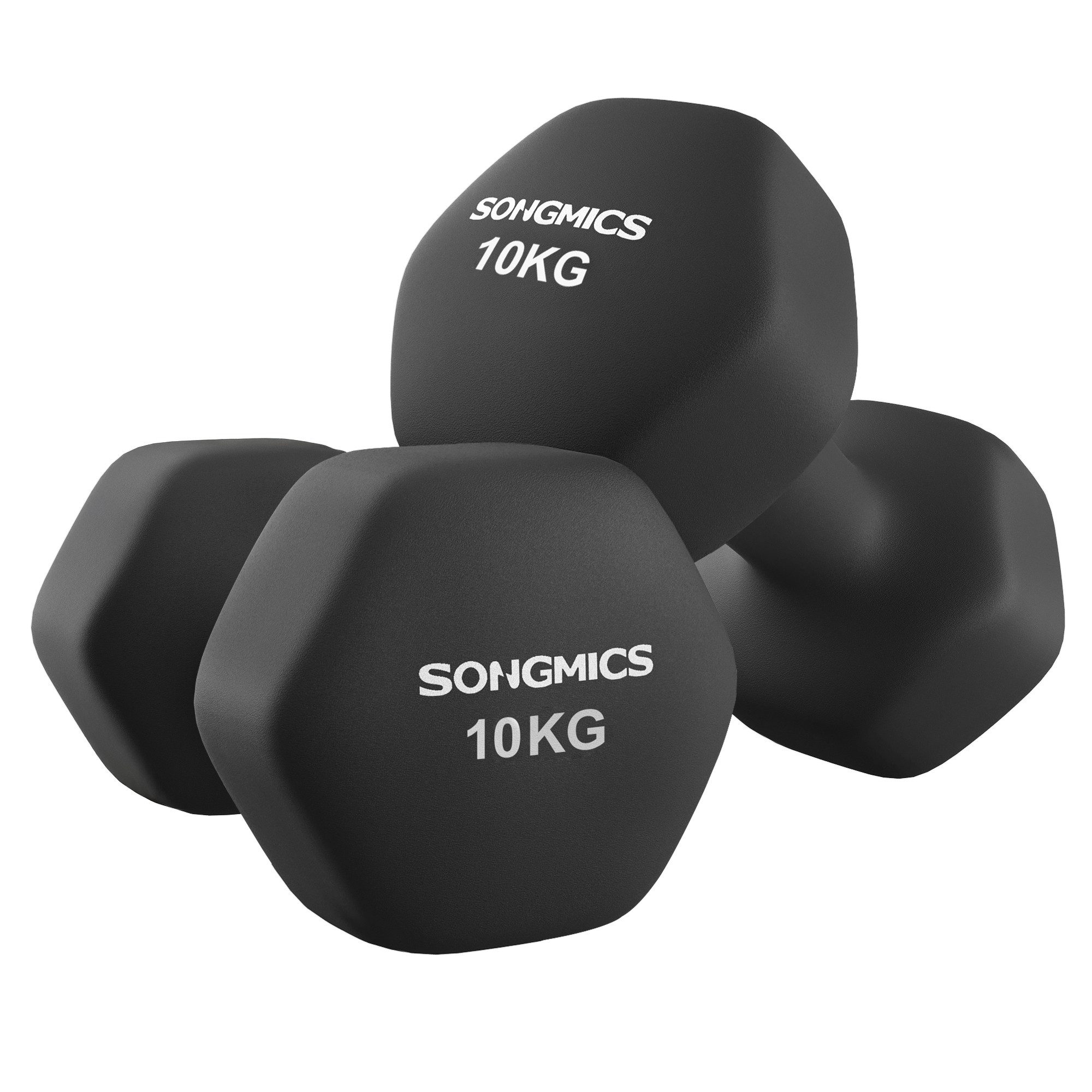 SONGMICS Hantel-Set 12KG-20KG 2er Set Kurzhanteln, Hexagon, Neopren-Beschichtung, Krafttraining, Workout, Fitnesstraining, für Zuhause
