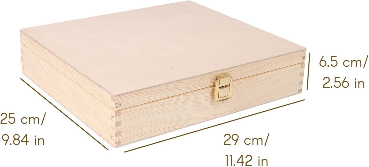 Creative Deco Holzkiste Holzkiste mit Deckel und Schloss, Erinnerungsbox