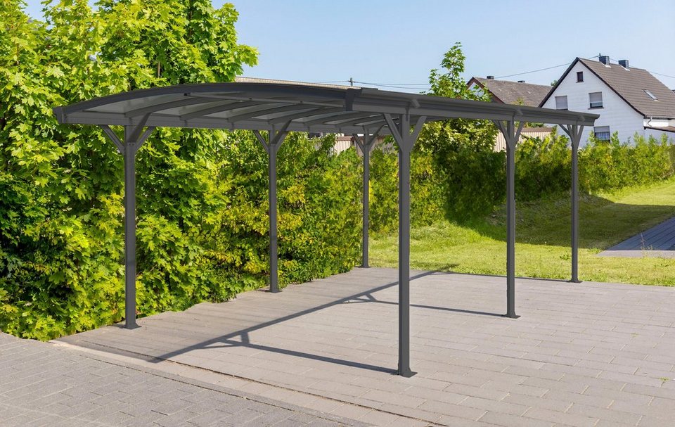 WESTMANN Einzelcarport Rundbogen, BxT: 300x576 cm, 206 cm Einfahrtshöhe,  aus Aluminium, anthrazit