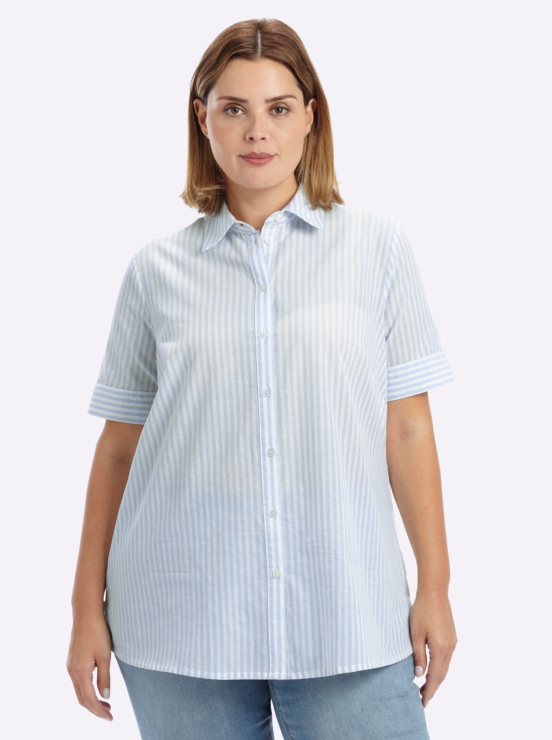 Sheego Klassische Bluse Kurzarm-Bluse Kurzarm