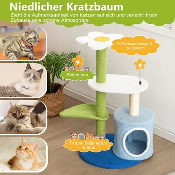 COSTWAY Kratzbaum Katzenbaum, mit Federball & klingelnde Ball