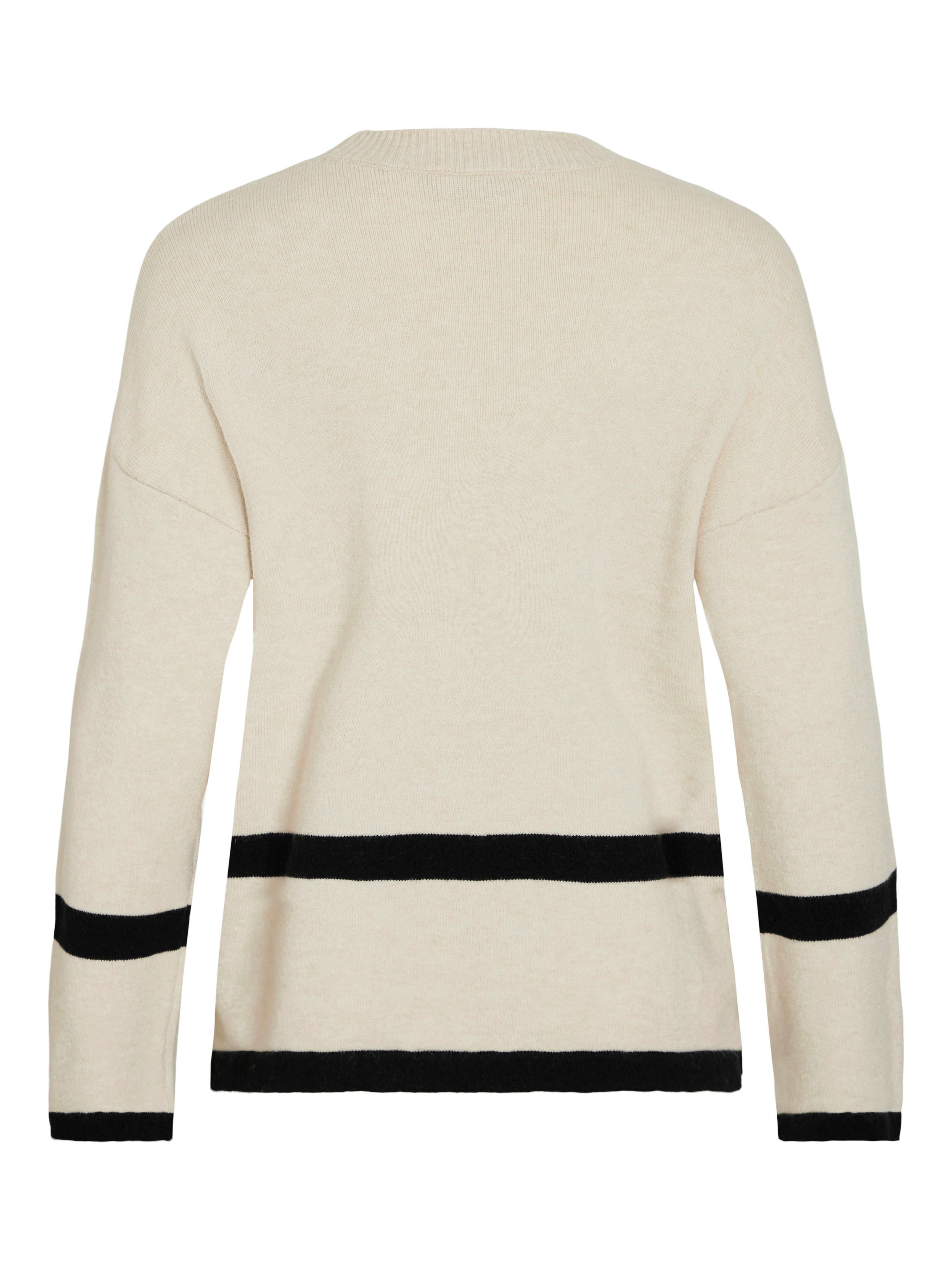 Vila Rundhalspullover VIRIL O-NECK OVERSIZE L/S KNIT TOP- NOOS Materialmix, oversize