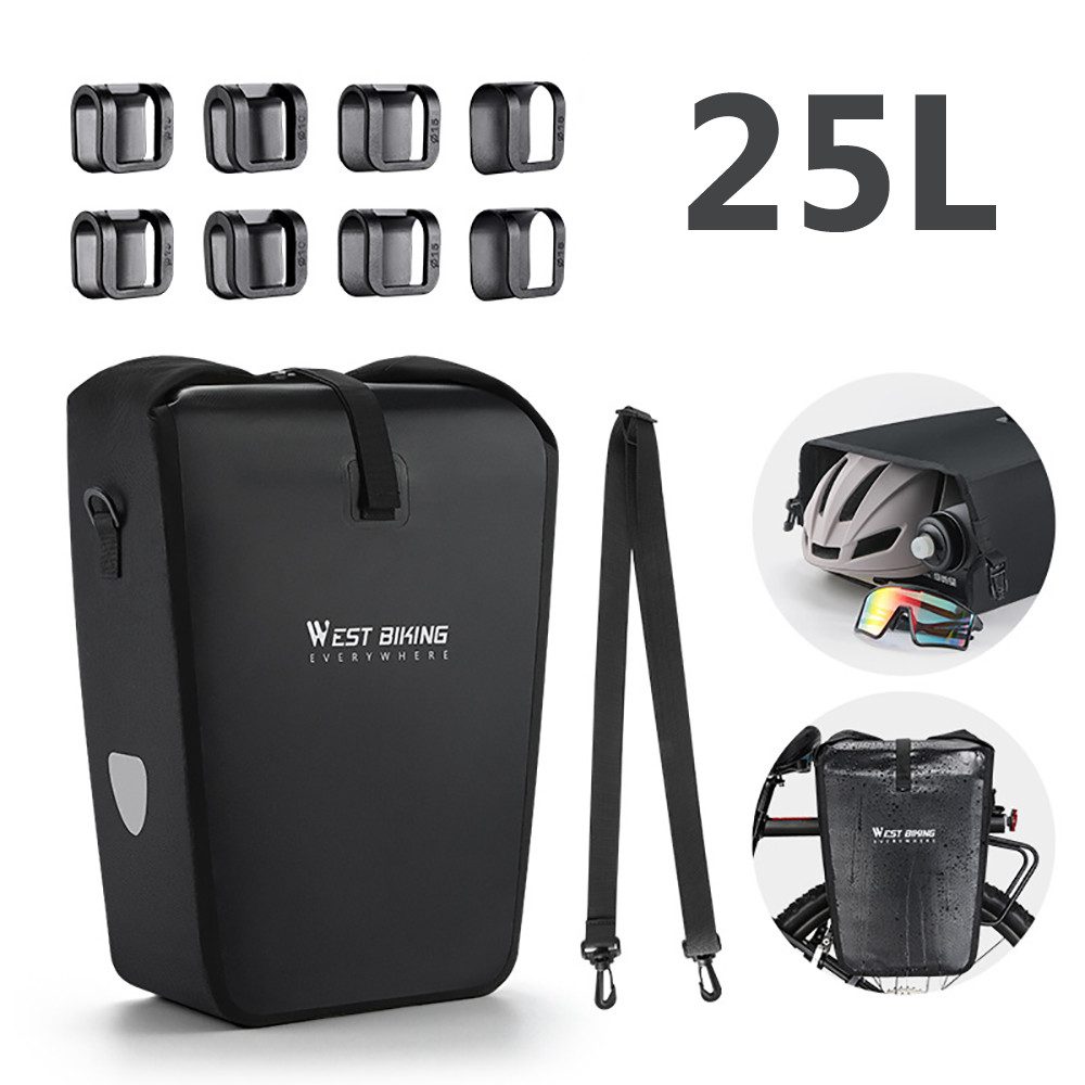 Fahrradtasche 25L Fahrrad-Gepäckträgertasche, Wasserdicht Reflektoren Fahrradtasche