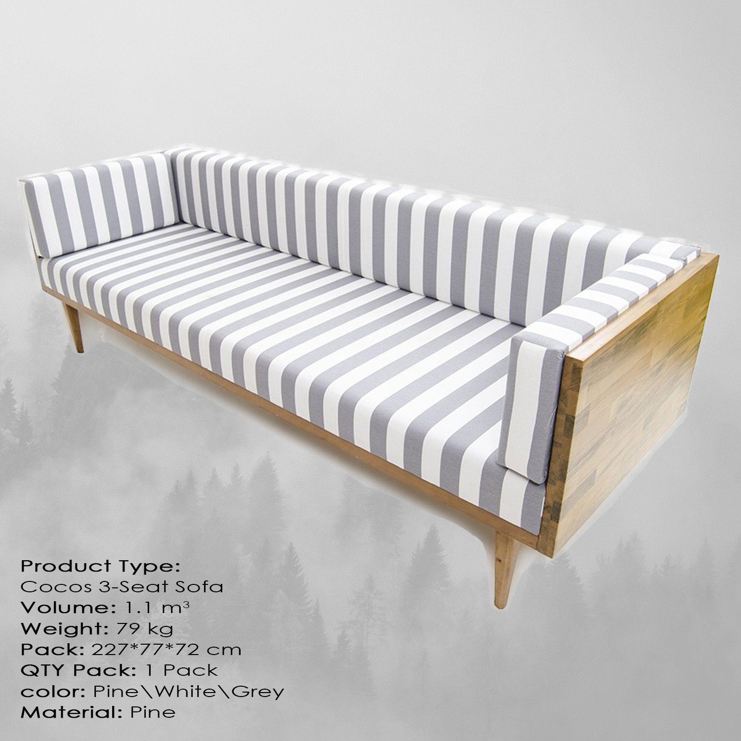 Skye Decor MSV4304-3-Sitz-Sofa Sofa