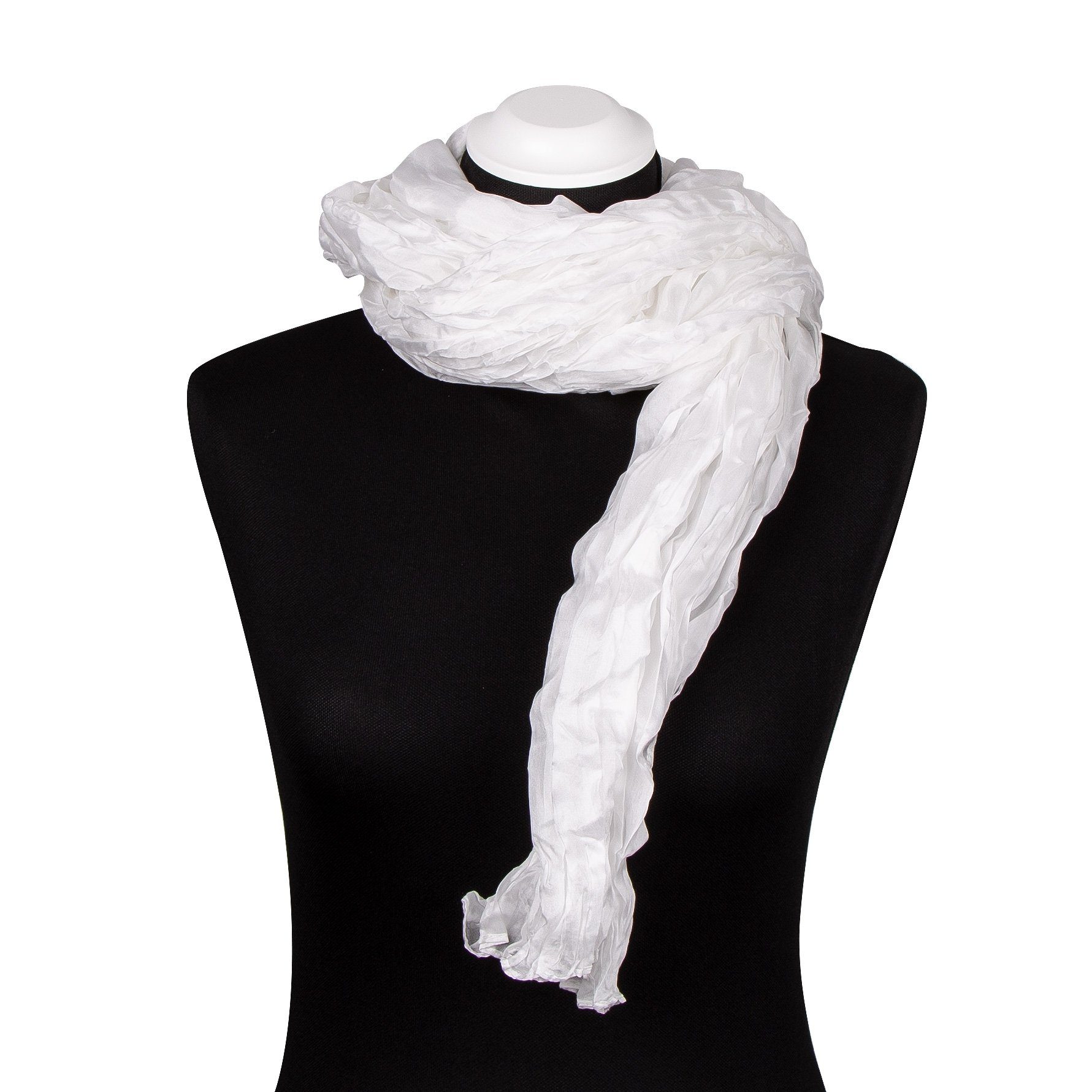 Silkroad Seidenschal Knitterschal Halstuch Schal XXL weiß