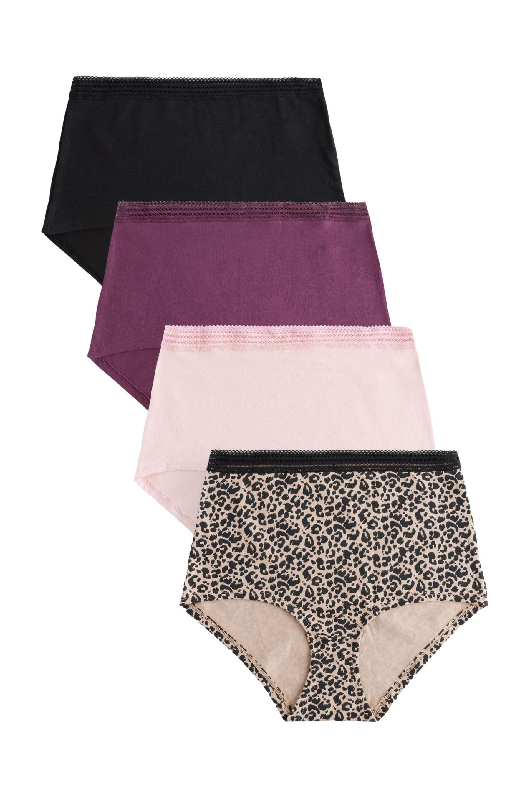 High-Waist-Slip 4er-Pack Geo-Slips mit Spitze - Maxislip