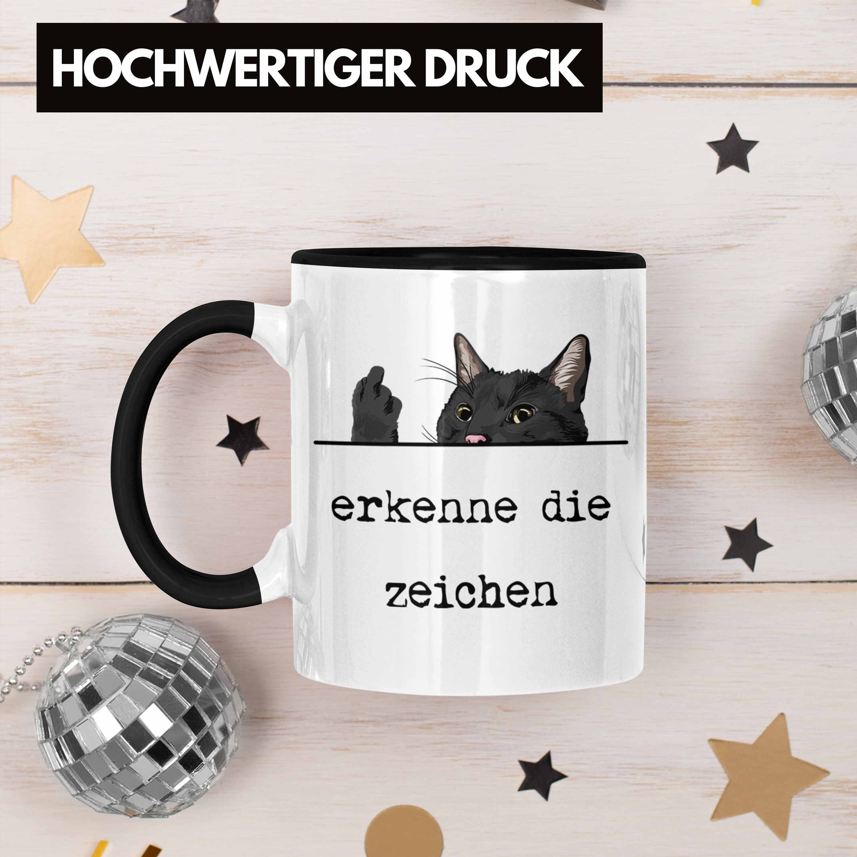 Tasse Tasse Die für - Trendation Kollegin Erkenne Katze Katzenliebhaber Geschenk Zeichen Mittelfinger Schwarz Frauen Trendation