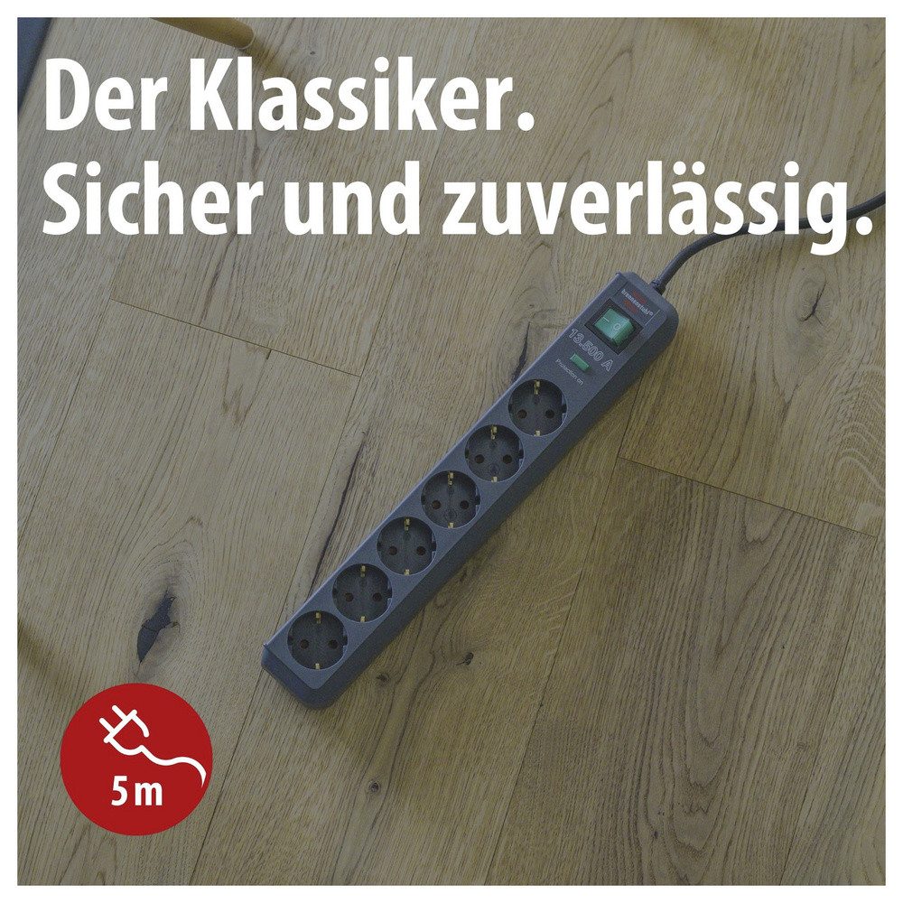 Brennenstuhl Eco-Line Steckdosenleiste mit Überspannungsschutz 1159710515 Steckdosenleiste, erhöhter Berührungsschutz, mit Schalter, Überspannungsschutz – Bild 5 von 5