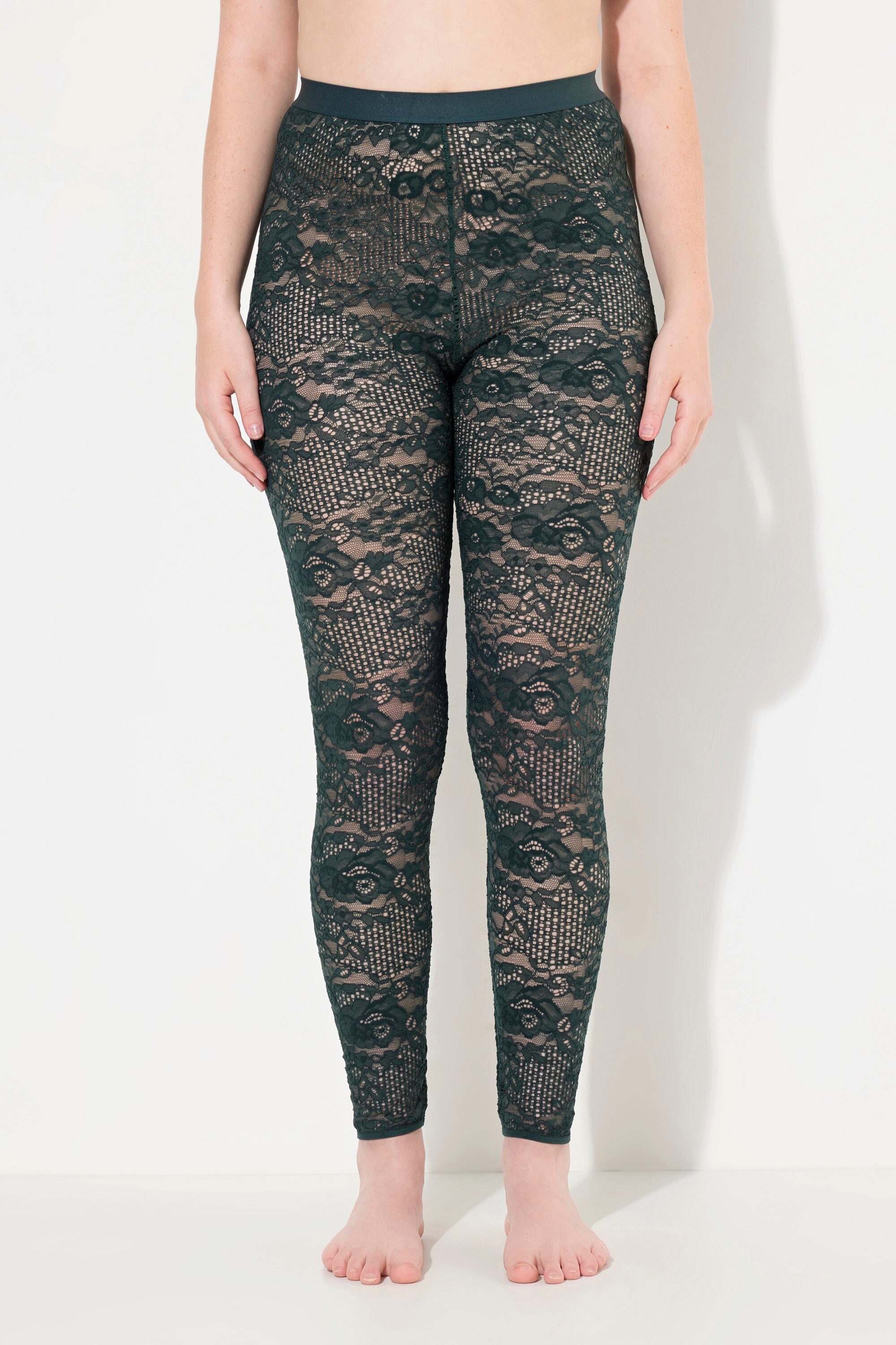 Ulla Popken Feinstrumpfhose Strumpf-Leggings Spitze günstig online kaufen