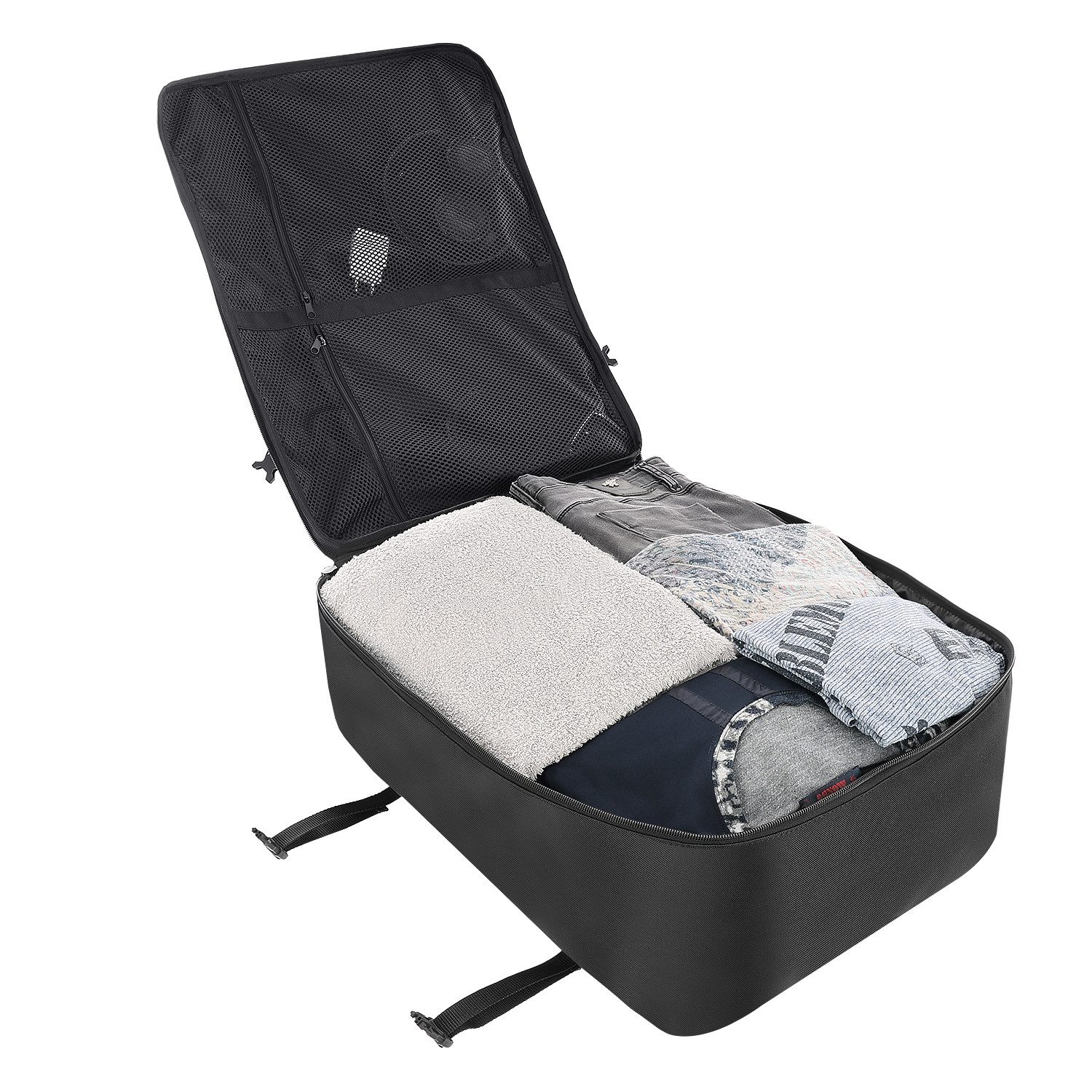 Granori Handgepäckkoffer Rucksack "Dreampack Jumbo" – Leichter 55x40x20 cm Reiserucksack 40 L, riesiges aufklappbares Platzwunder mit Kompressionsfunktion