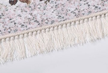 Teppich Dinarsu Waschbarer Teppich 1084-Cream 4mm 6x Größen Läufer Cream, merinos, Höhe: 4 mm, Universell einsetzbar, Fußbodenheizungsgeeignet