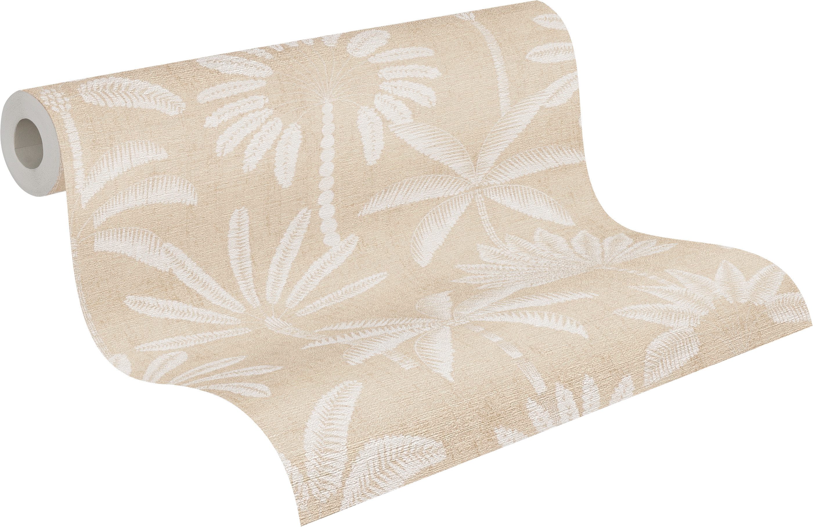 A.S. Création Vliestapete Cuba II Palmen Silhouette, leicht strukturiert, Retro, floral, tropisch, Stilisiertes Palmenmotiv mit dekorativer, ruhiger Ausstrahlung