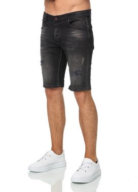 Denim House Jeansshorts Schöne Destroyed Jeans Capri im Used-Look Schwart Print 33