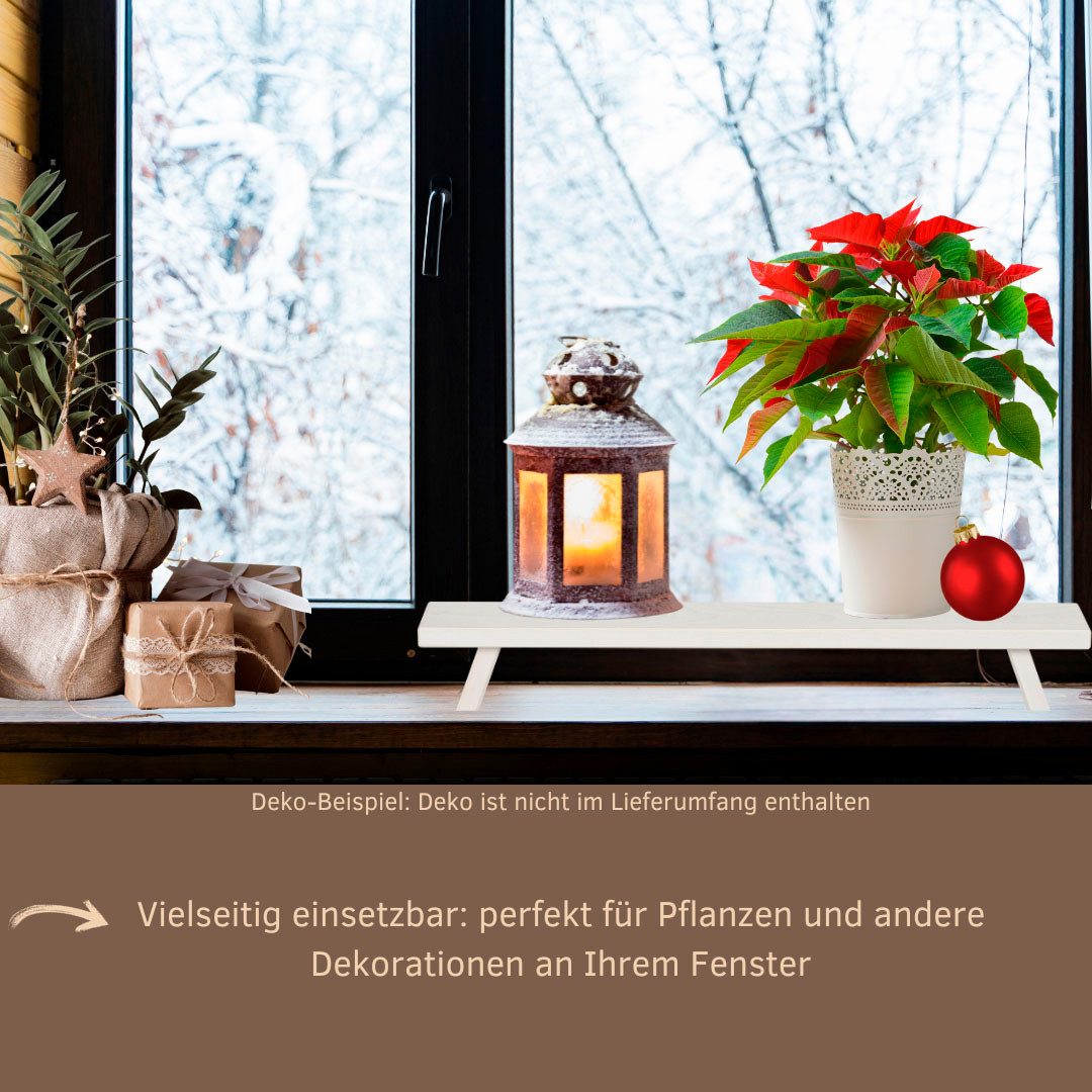 Weigla Schwibbogen-Fensterbank Weihnachtsdeko, Made in Germany, aus Buchenholz, weiß-lackiert,Höhe ca. 11 cm – Bild 5 von 5