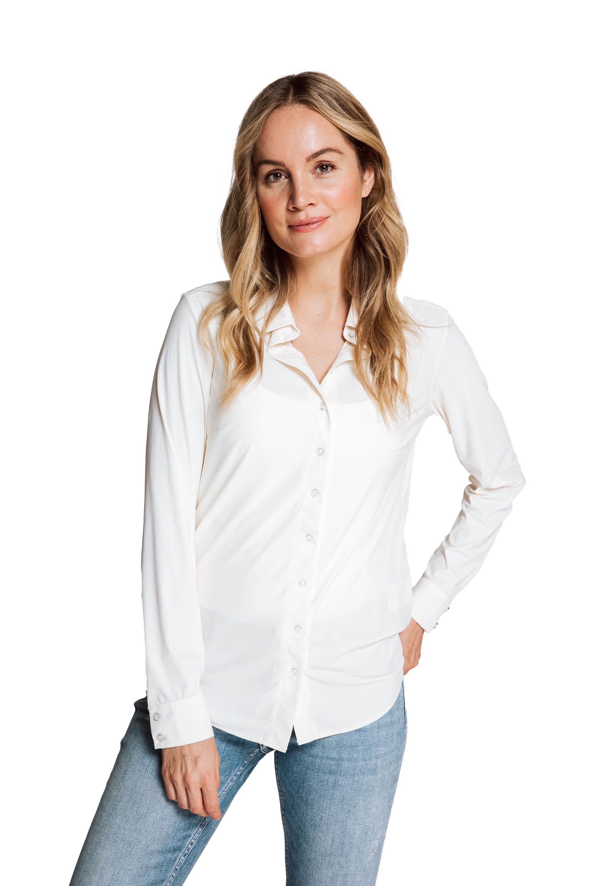 Longbluse Bluse FAYE Weiß