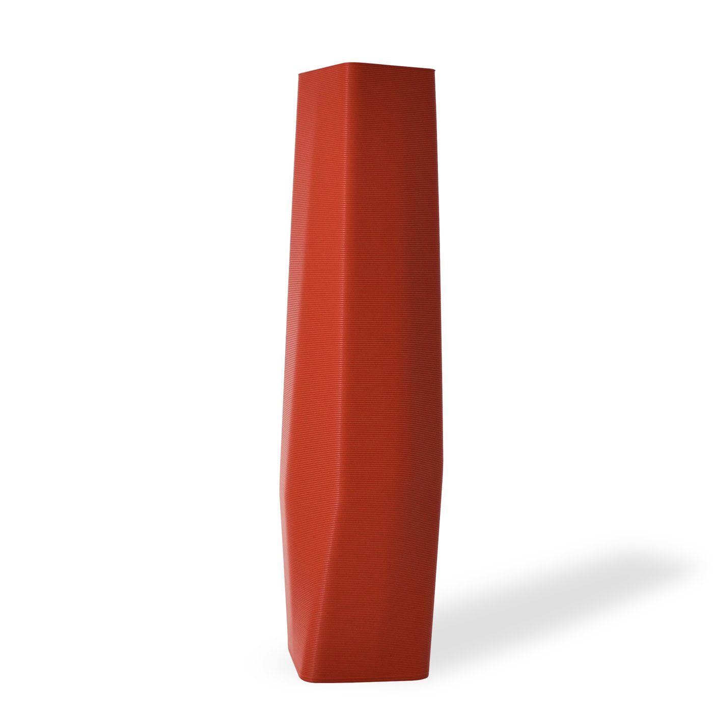 Shapes - Decorations Dekovase the vase - square (basic), 3D Vasen, viele Farben, 100% 3D-Druck (Einzelmodell, 1 Vase), Wasserdicht; Leichte Struktur innerhalb des Materials (Rillung) Terracotta (rot)