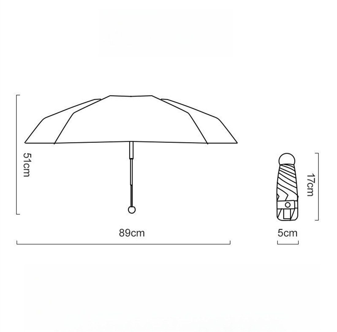 Zitronengelb Vinyl klein Taschenregenschirm für Verdicktes vor Regen für YOOdy~ UV-Schutz sonnenschirm unterwegs schützt Taschenschirme Sonne Sonnenschutz, winzig und