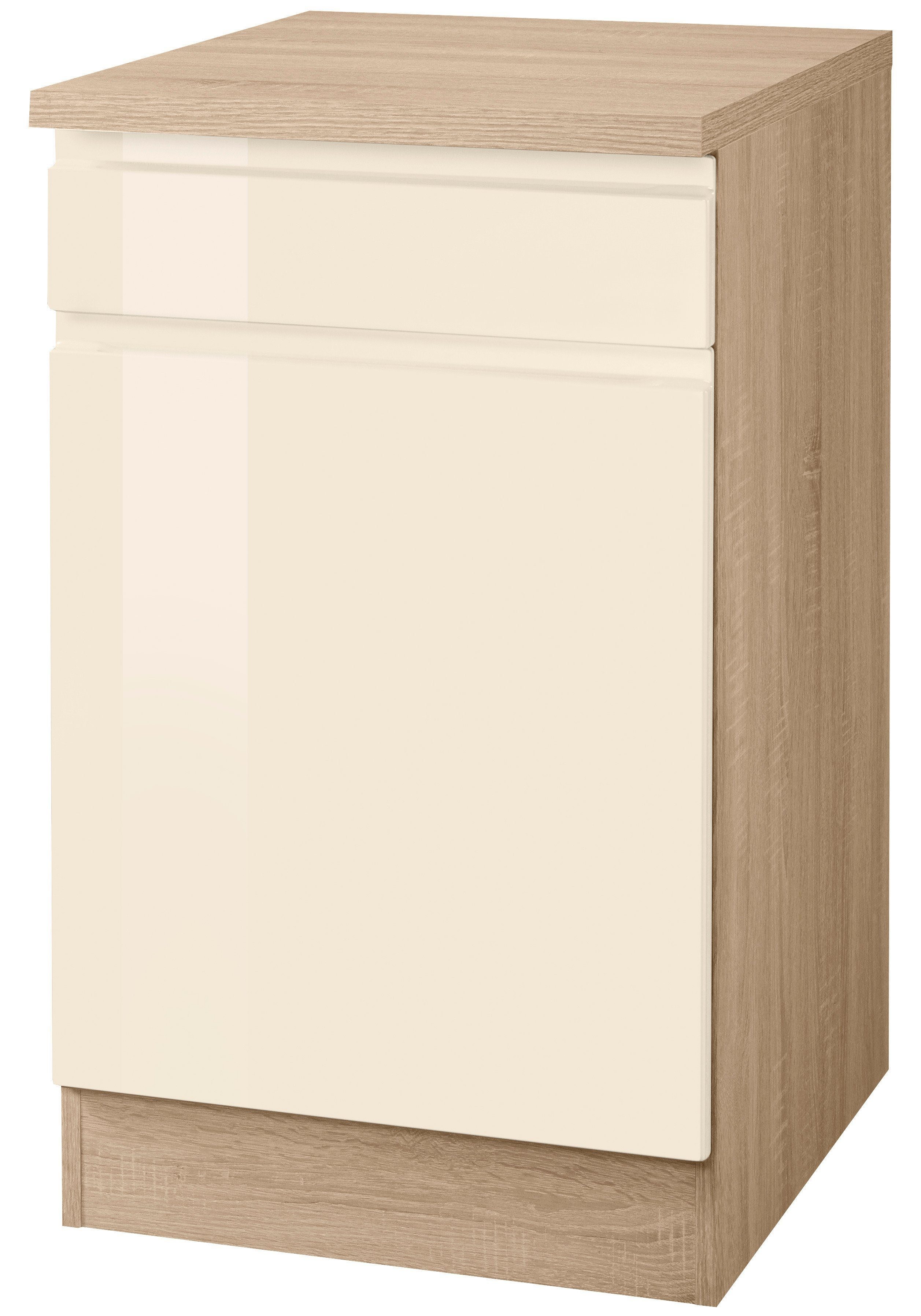 HELD MÖBEL Unterschrank Virginia 50 cm breit creme Hochglanz