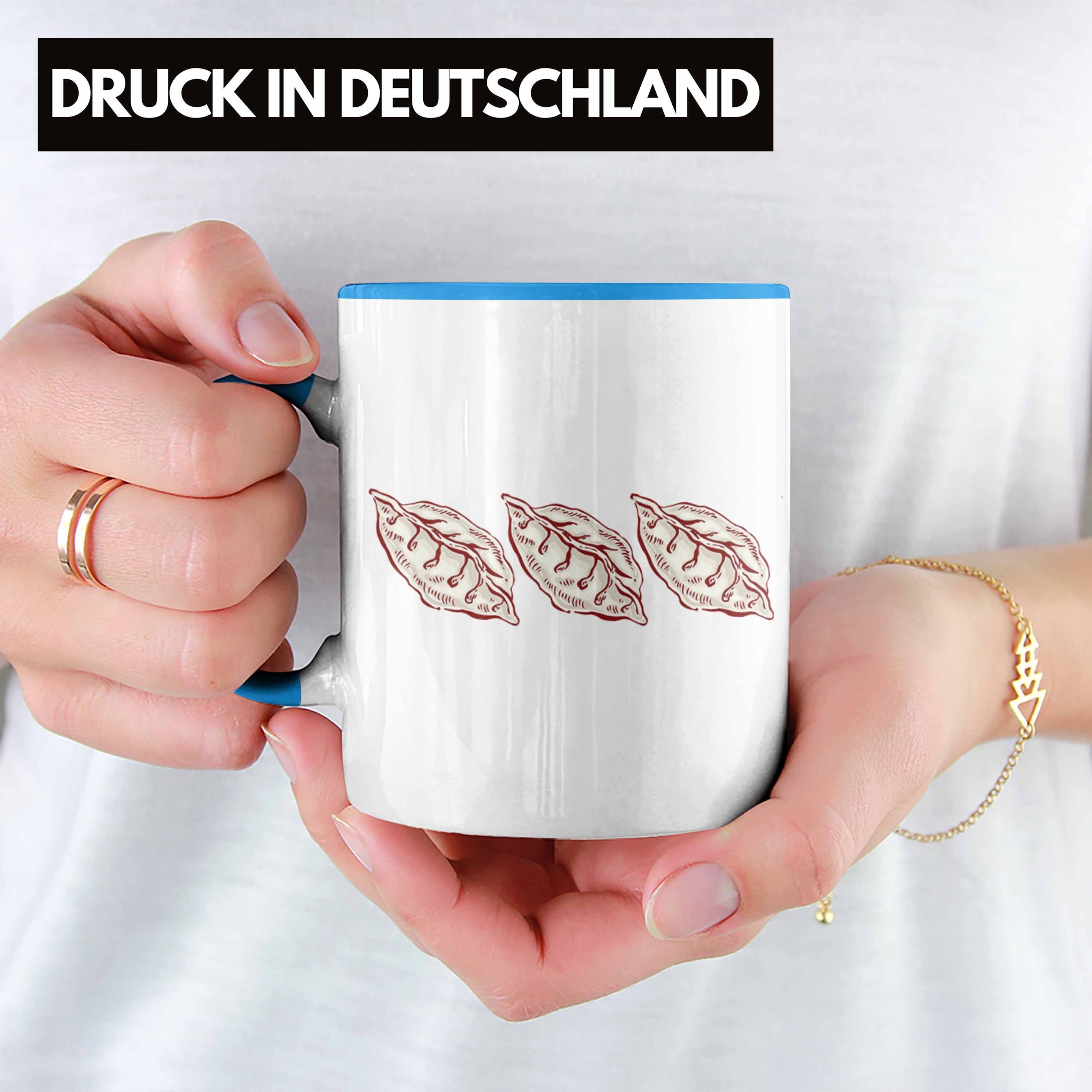 Trendation Tasse Geschenkidee Tasse Blau 3 Geschenk Trendation Liebhaber - Asiatisch Dumplings Sushi Gyozas Dumpling