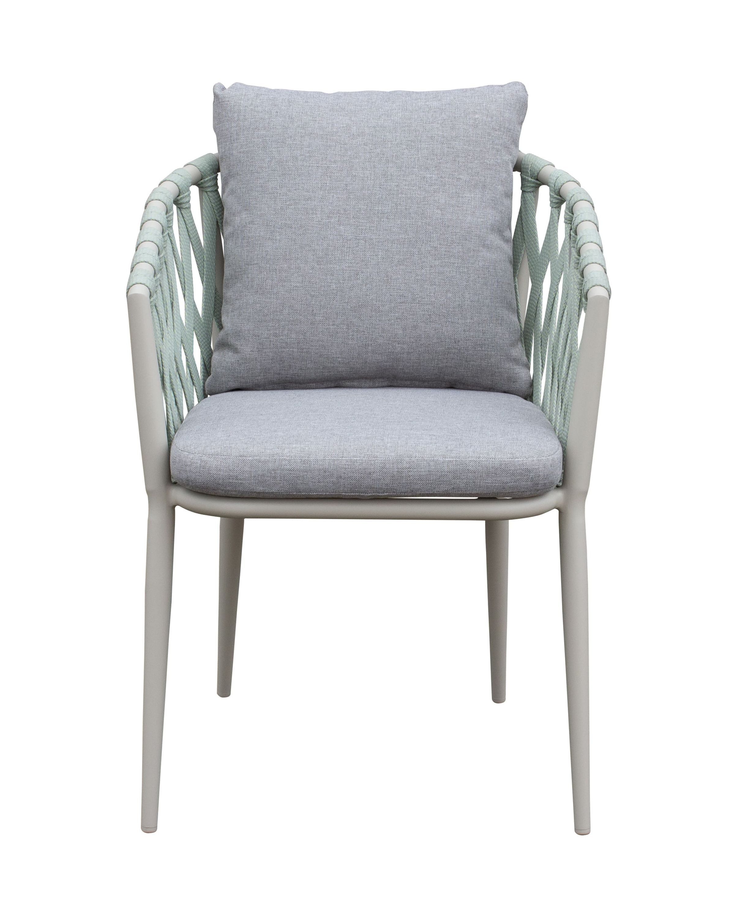 dasmöbelwerk Gartenstuhl Stapelstuhl Gartenstuhl Armlehnenstuhl Vienna Rope taupe-grün