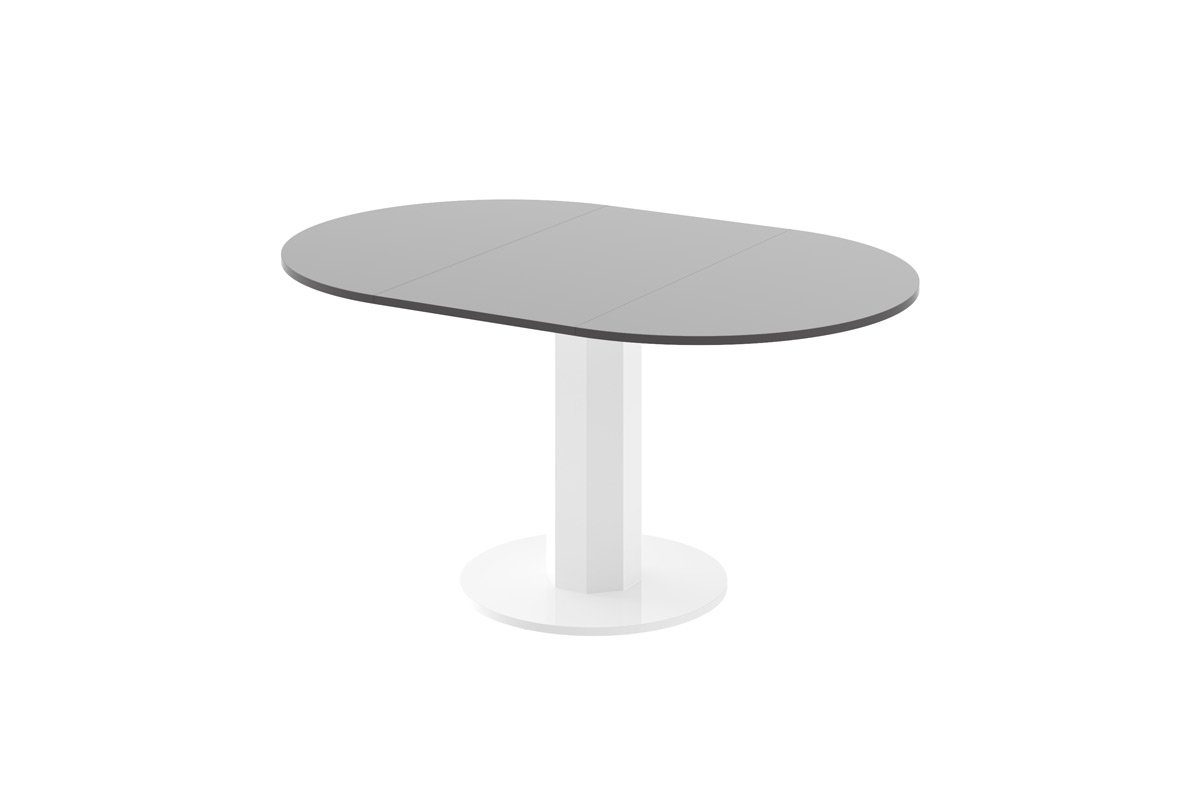 designimpex Esstisch Design Esstisch Tisch Grau Hochglanz rund ausziehbar oval / Hochglanz HES-111 Hochglanz Weiß 100-148cm