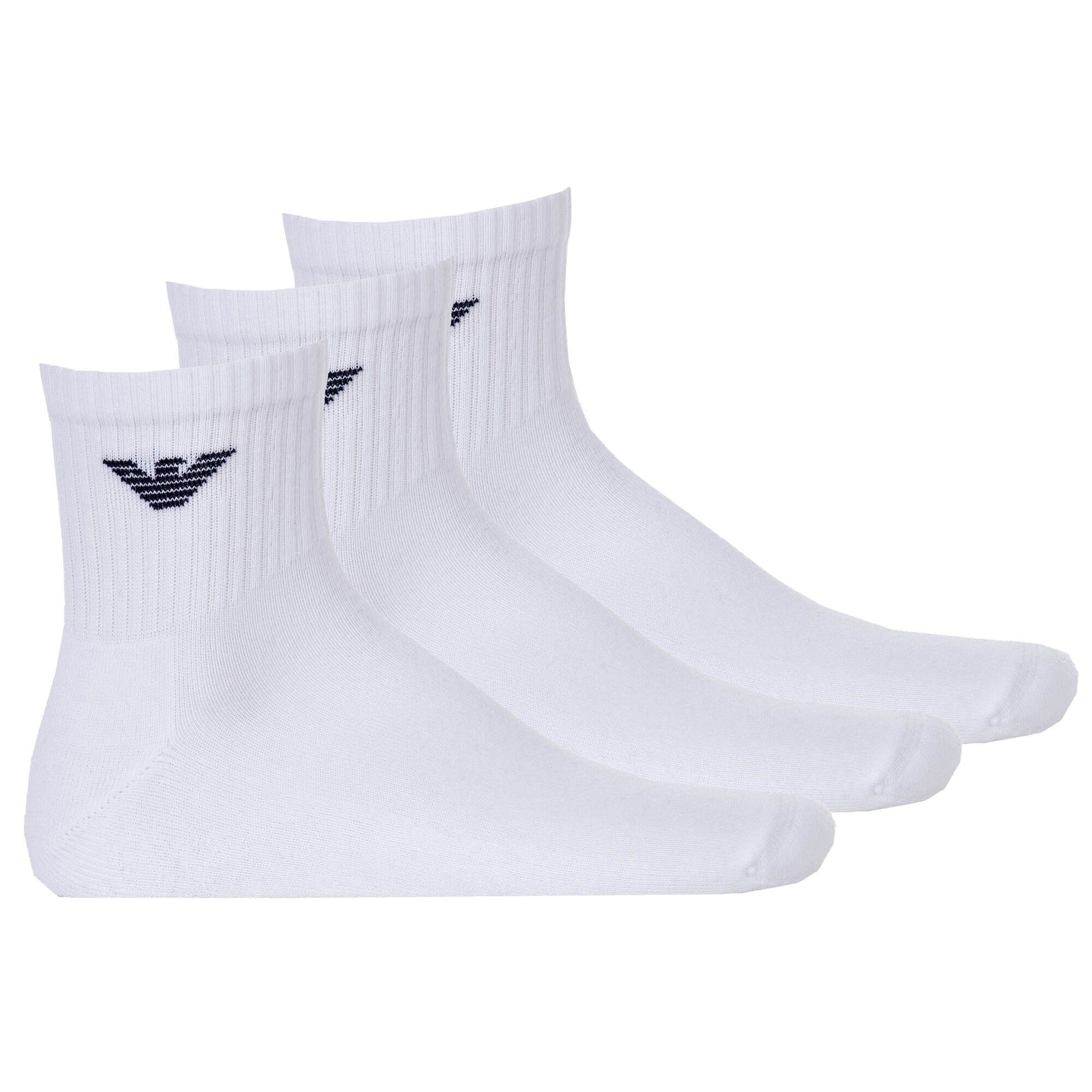 Emporio Armani Sportsocken Herren Socken, 3er Pack - Sporty Short Socks Weiß