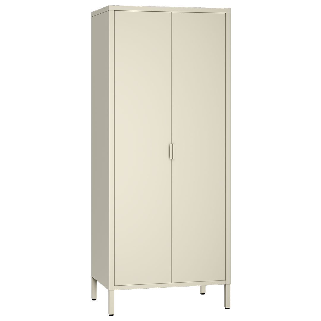 skølm Kleiderschrank Ituri aus Metall (Beige) Metallschrank mit 6 Fächern & 2 Kleiderstangen, 170x80x45 cm