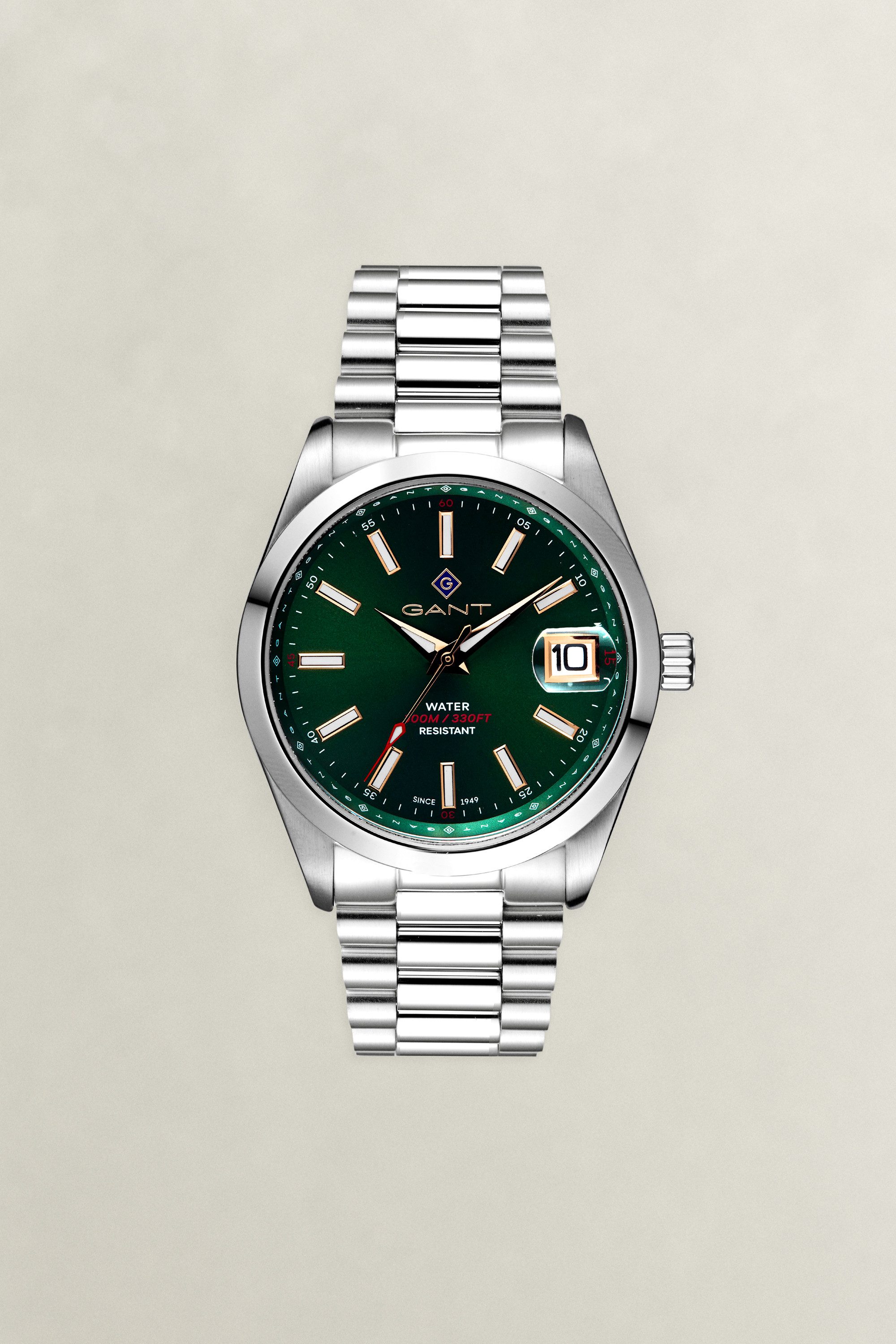 Gant Quarzuhr Eastham G161006, Armbanduhr, Herrenuhr, Edelstahlarmband, analog, Tag