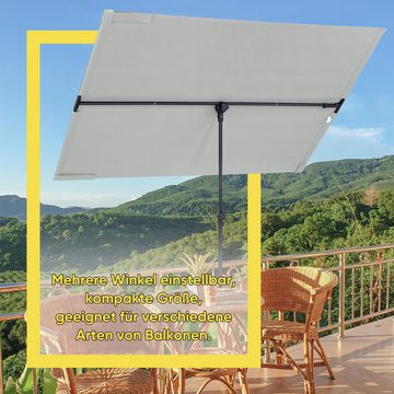 Sekey Sonnenschirm 180 x 130 cm Rechteckiger Sonnenschirm Balkon, Individuell Verstellbar, LxB: 180,00x130,00 cm, Drehbare Balkonblende, Sonnenschutz für Balkon und Terrasse, UV50+