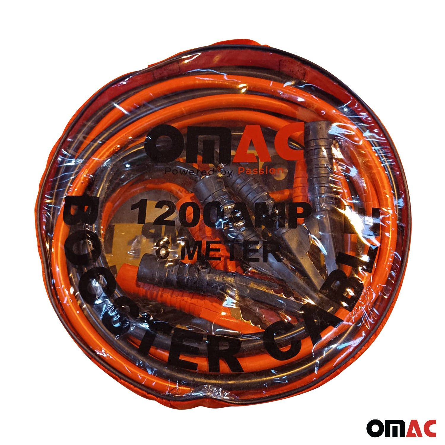 OMAC 2x 6M KFZ Starthilfekabel 1200A Überbrückungskabel Starterkabel Starthilfekabel, (6 cm), Gewährleistet sicheren, stabilen Stromfluss, Benutzerfreundlich