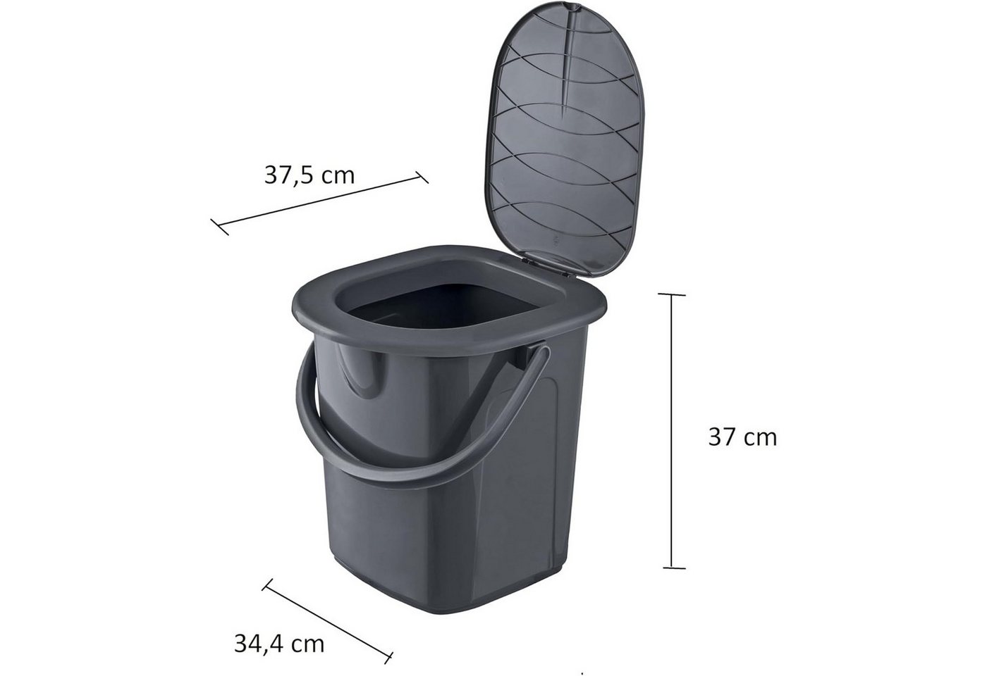 Thumbnail - BranQ Campingtoilette 1306b Mobile Toilette 22l bis zu 120kg, Abnehmbarer Deckel mit Sitz Reisetoilette